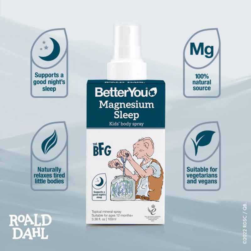 Better You Kids Magnesium Sleep Spray - Natural Sleep Aid for Children, Calming Bedtime Spray with Magnesium for Relaxation & Better Sleep - Perfect for Nighttime Routine & Stress Relief