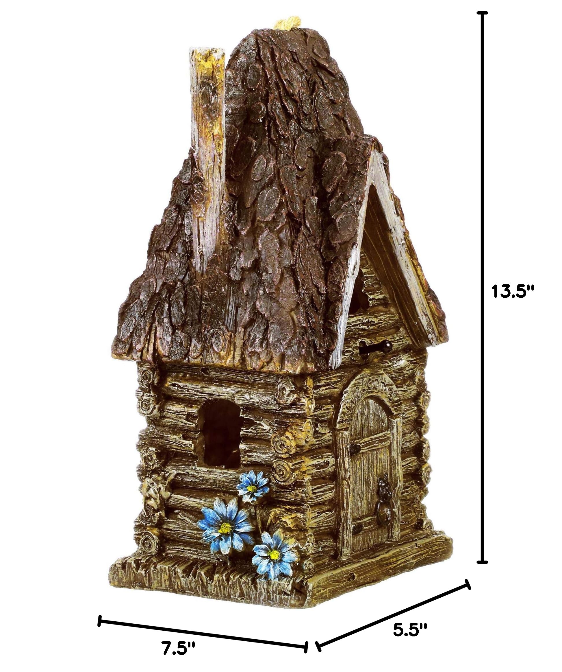 Woodland Fairy Garden Gnome Statue with Birdhouse - Handcrafted Outdoor Decor for Gardens, Lawns & Patios - Perfect for Fairy Gardens, Backyards & Home Landscaping