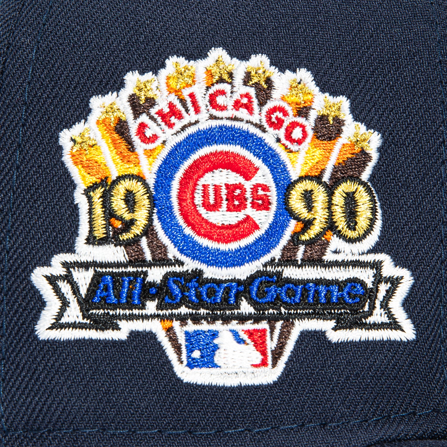 New Era 59Fifty Chicago Cubs 1990 All Star Game Patch Baseball Cap - Navy Tortoise Shell Design for Men's Fashion & Sports Fan Collection - Perfect for Baseball Games, Streetwear & Casual Outfits