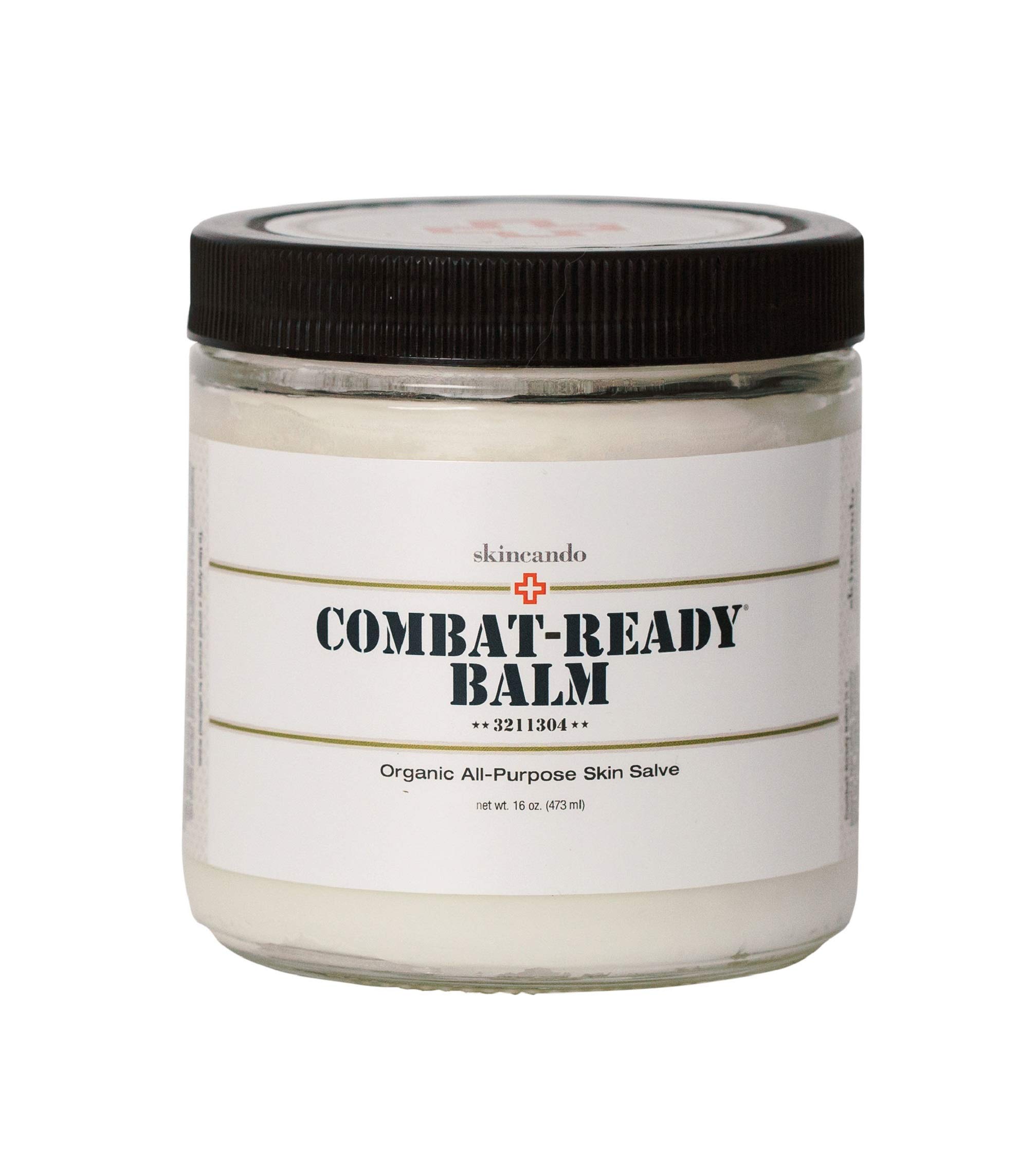 Skincando Combat Ready Skin Balm 8oz - All Natural Intensive Moisturizer with Organic Apricot Kernel Oil & Grapefruit Seed Extract - Hydrating Skin Cream with Black Spruce & Black Tea - Perfect for Dry Skin, Outdoor Activities & Daily Skincare Routine