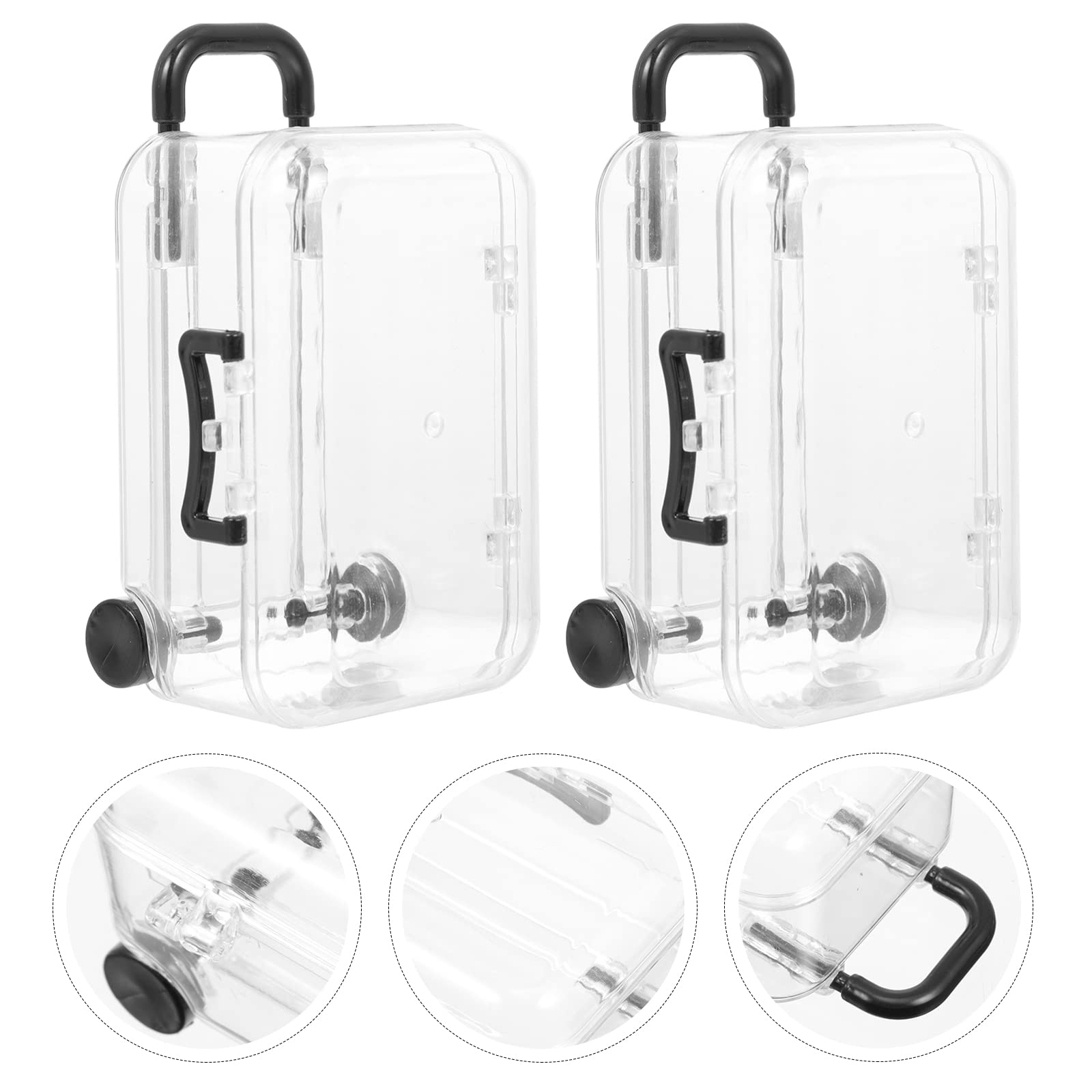BESPORTBLE 2-Pack Plastic Storage Box with Lid - Jewelry Organizer Case, Home Decorative Storage Container for Travel Luggage Accessories, Closet & Bathroom Organization