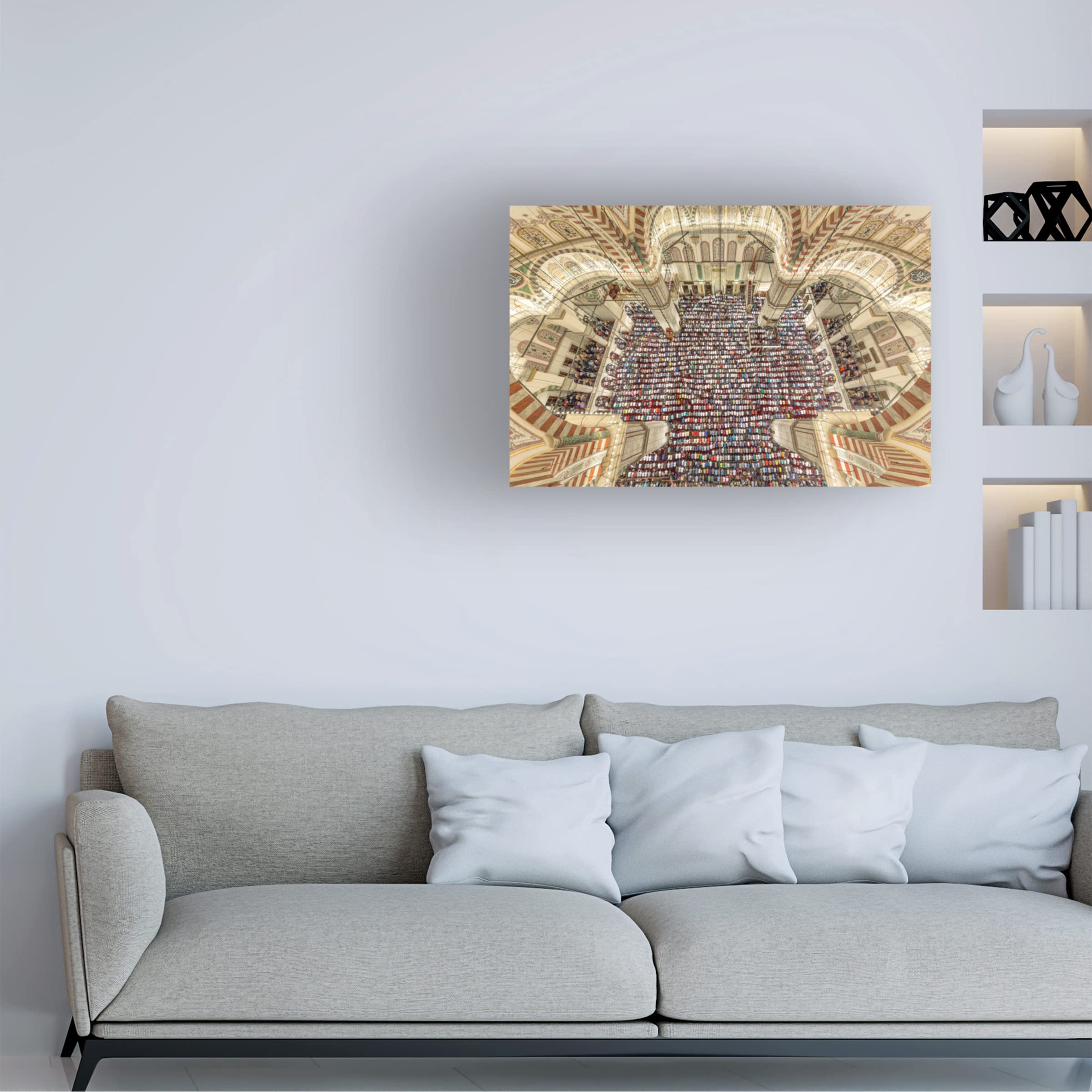 Fatih Mosque Friday Prayer Canvas Art Print by Mehmet Cetin - Islamic Wall Decor for Home & Office, Perfect for Muslim Prayer Rooms & Cultural Spaces