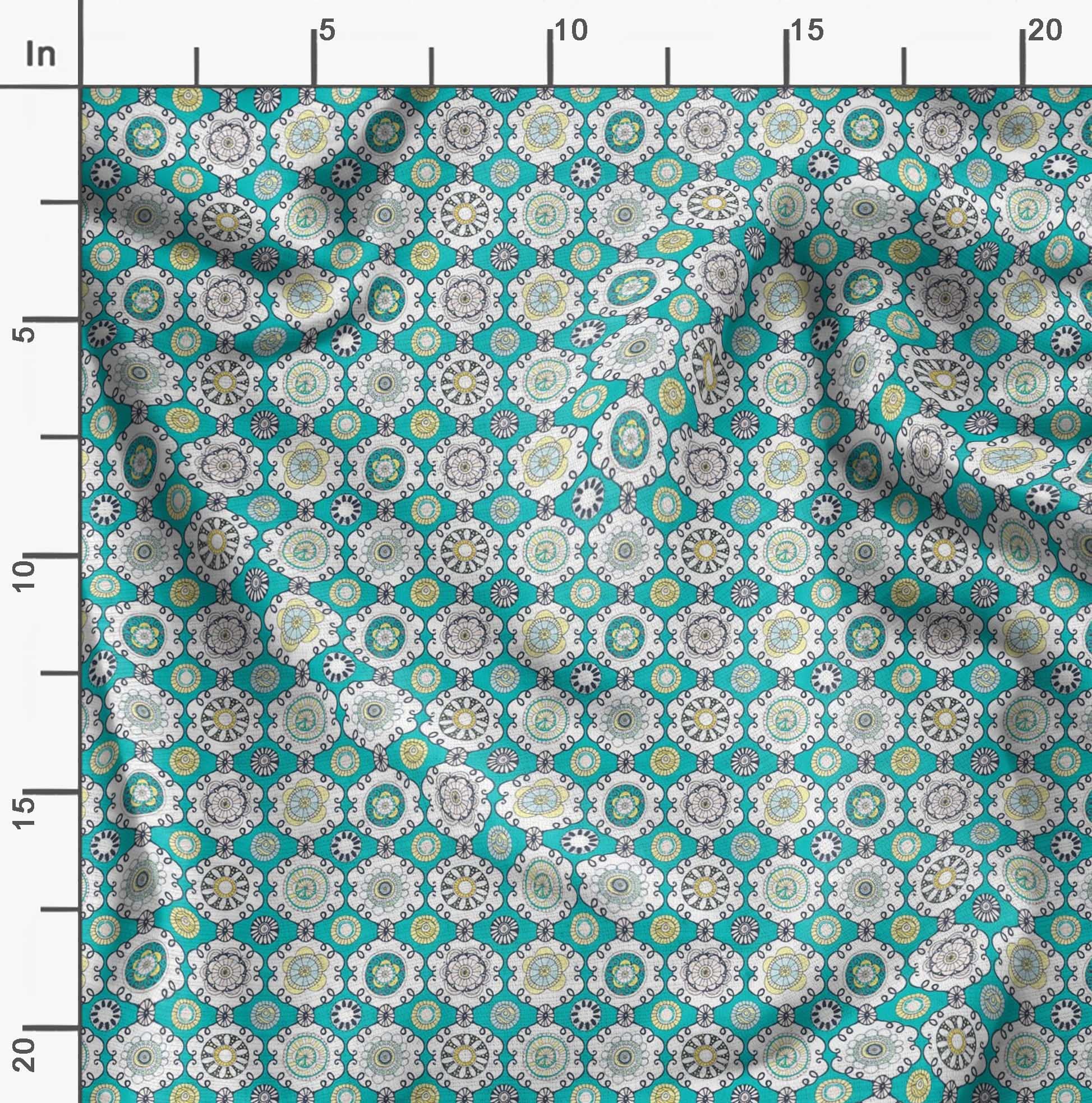 Soimoi Moss Green Georgette Fabric by The Yard - 42 Inch Wide Floral Damask Printed Textile for Dresses, Scarves & DIY Crafts - Elegant Lightweight Material for Sewing, Apparel & Home Decor Projects