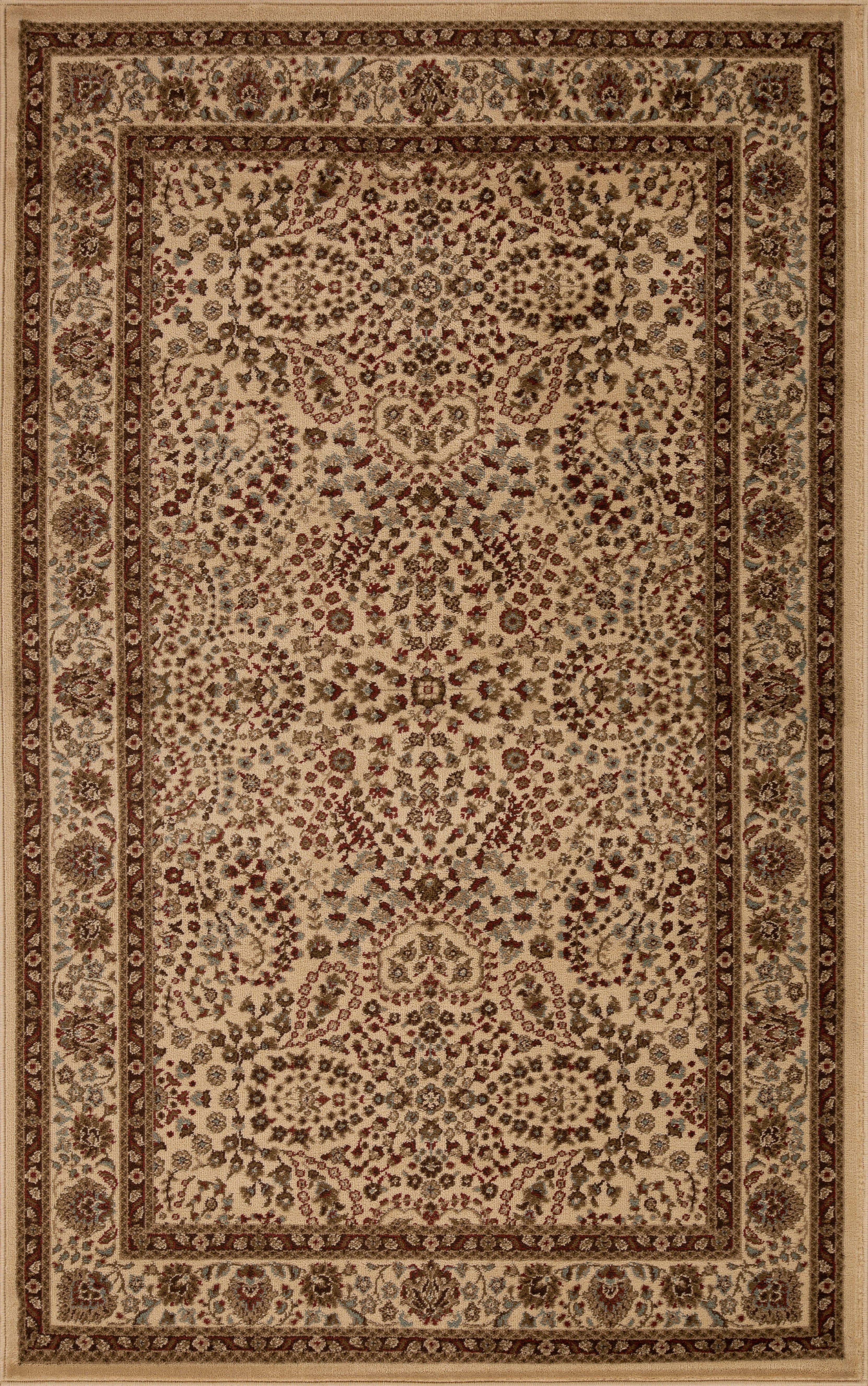 Handmade Oriental Floral Scroll Area Rug - Non-Slip Traditional Indoor Carpet for Living Room, Bedroom, Hallway | Boho Home Decor & Meditation Space Accent