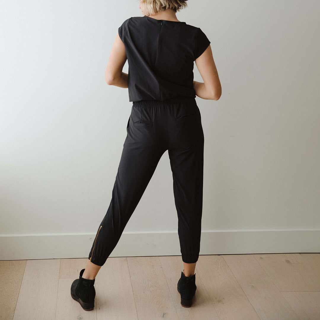 Stylish Black Jumpsuit for Women - Trendy One Piece Romper with Pockets | Perfect for Casual Outings, Date Nights & Summer Vacations
