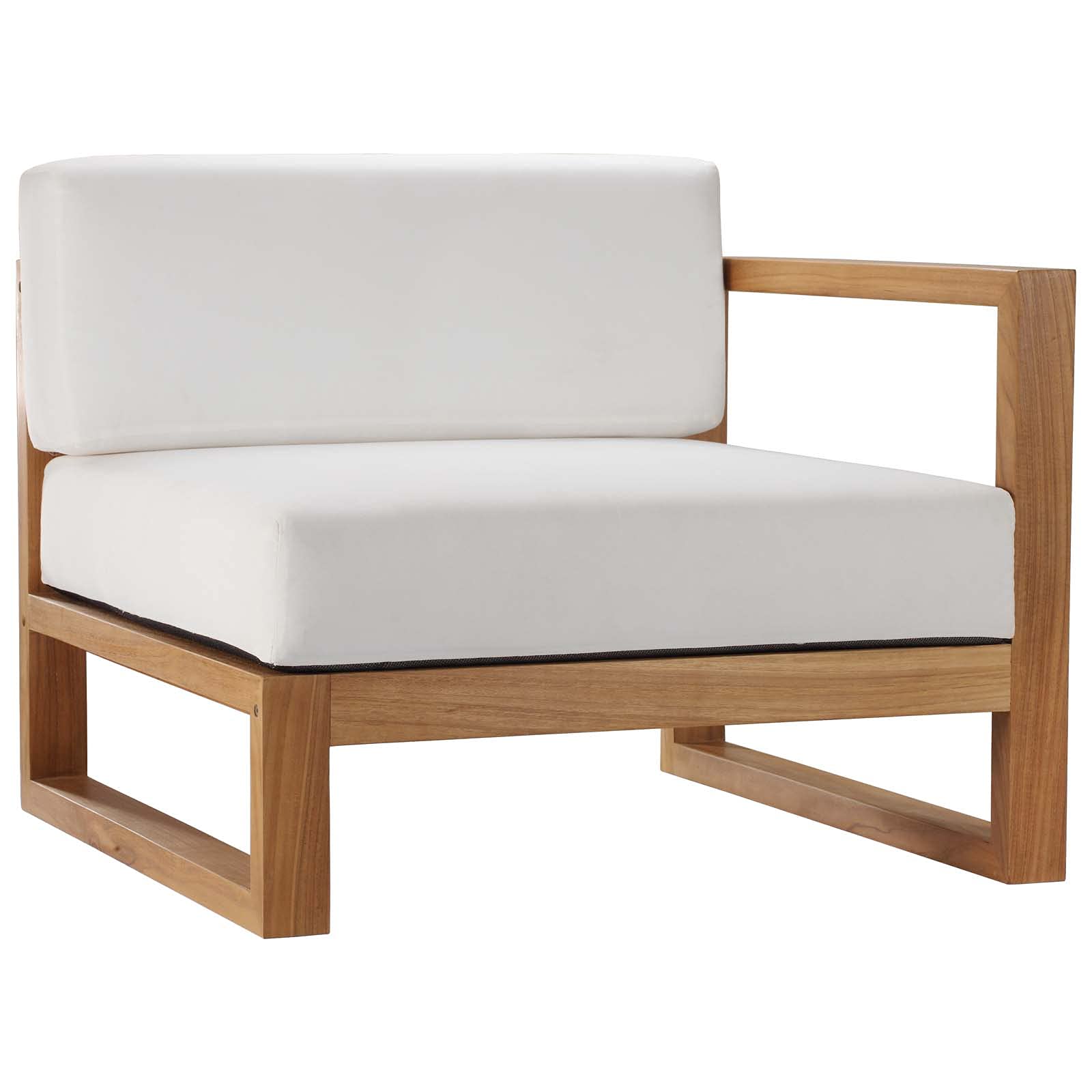 Modern Brown Natural White Wood Sofa Corner Chair for Outdoor Patio, Balcony, Cafe, Bistro, Garden, Hotel, Perfect for Relaxing and Entertaining