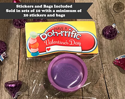Play-Doh Valentine Treat Bags with Stickers - Fun DIY Valentine's Day Gifts for Kids, Classmates & Party Favors - Non-Toxic Play Dough for Creative Play & Classroom Activities