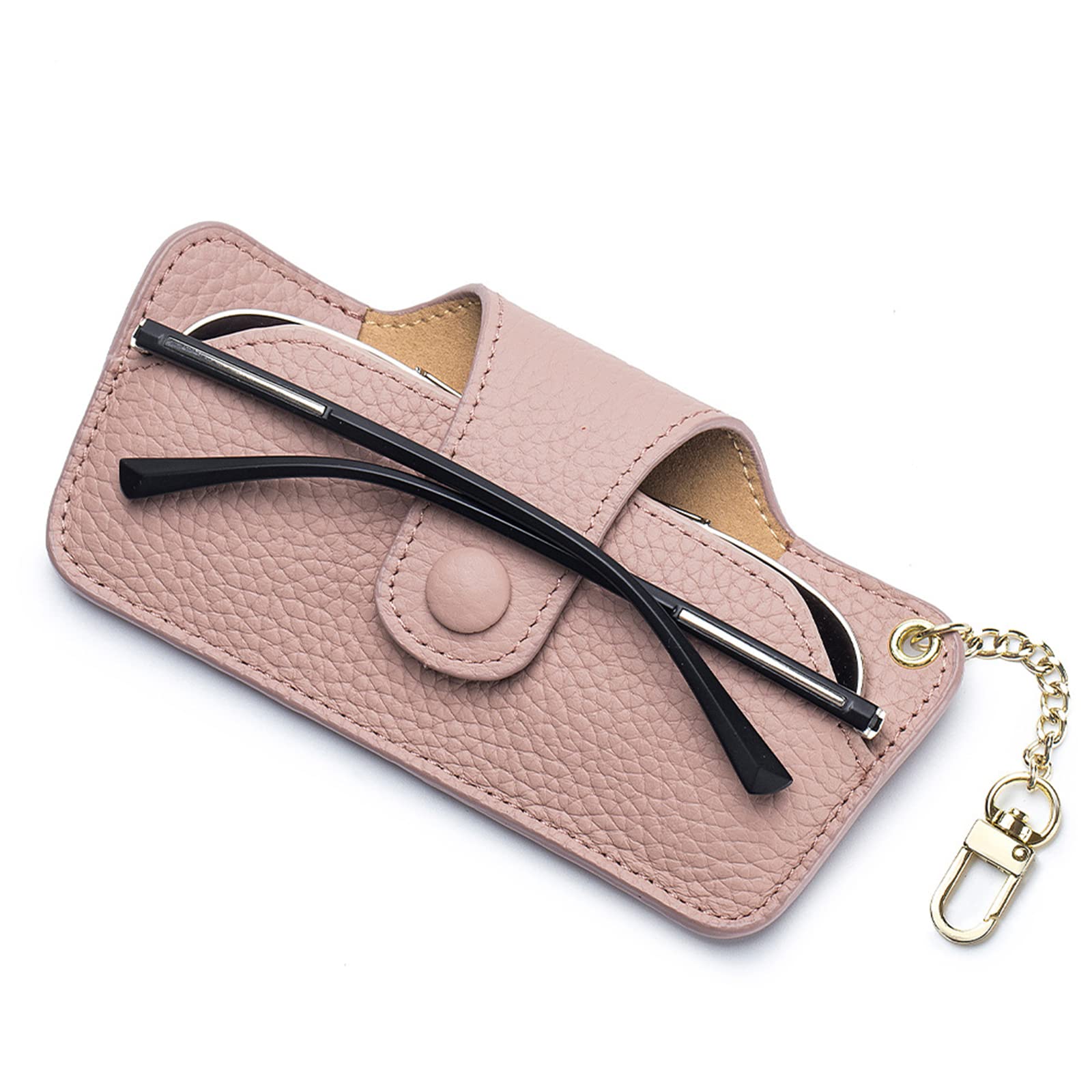 Genuine Leather Glasses Case with Zipper - Slim Durable Sunglasses Pouch for Men & Women - Perfect for Travel, Office, and Everyday Eyewear Protection