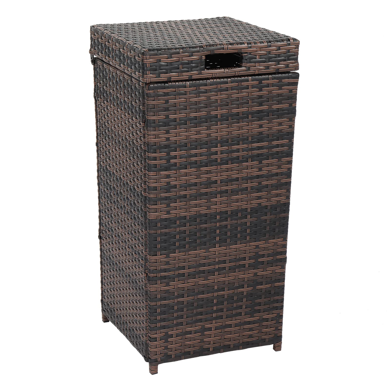 HomVent 27-Gallon Outdoor Trash Can with Lid - Waterproof Rattan Garbage Bin for Backyard, Patio, Deck & Outdoor Kitchen - Durable Tall Waste Basket for Home & Garden (Black) | Perfect for BBQ Parties, Poolside & Outdoor Entertaining