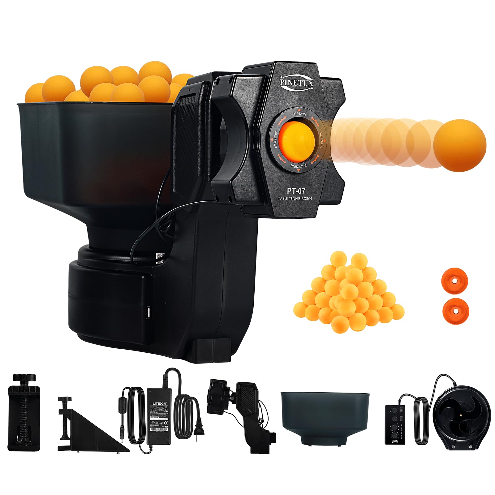 ZXMT Professional Table Tennis Training Robot - Automatic Ping Pong Ball Launcher with Adjustable Spin, Speed, Frequency & Trajectory | Perfect for Home Practice, Club Training & Coaching Sessions