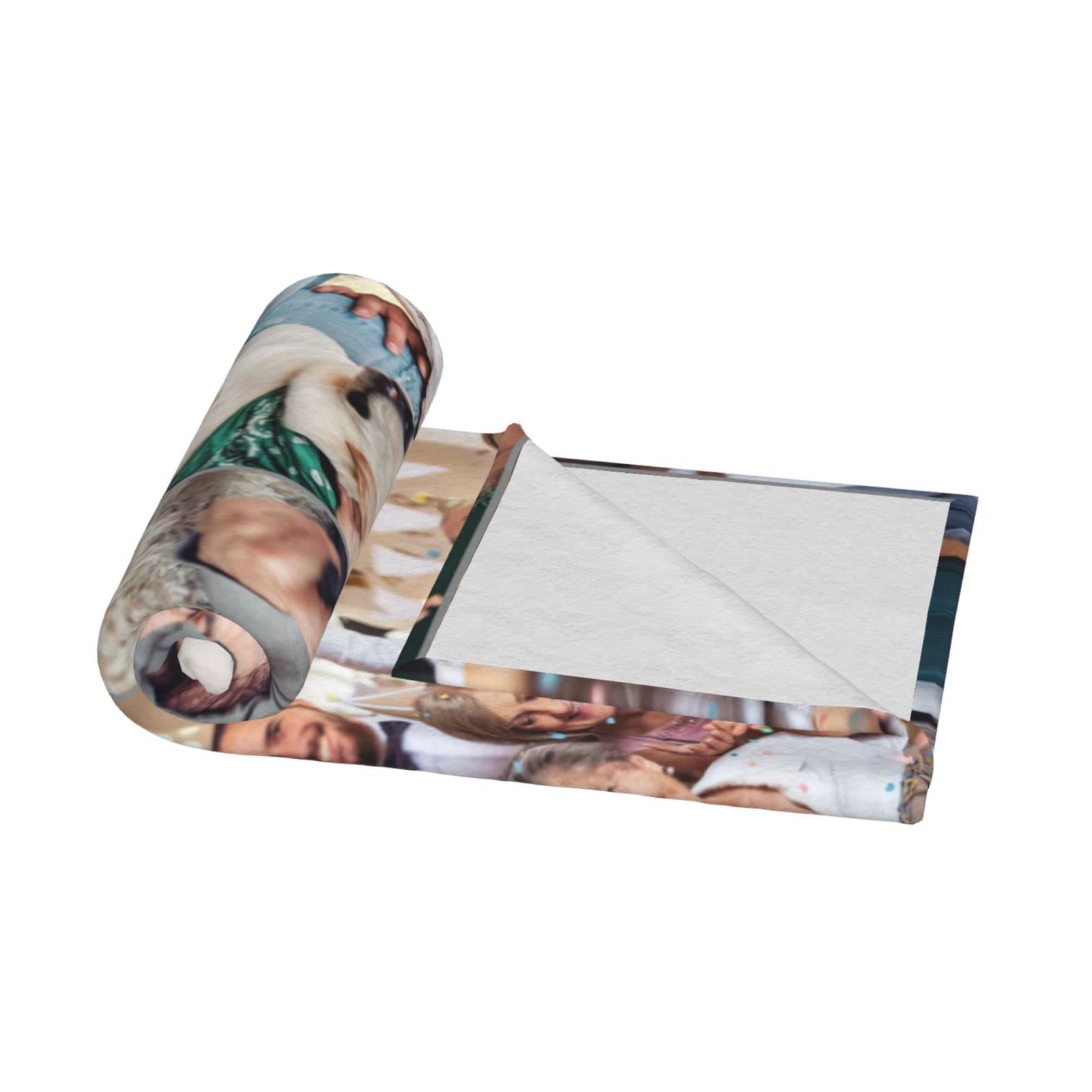 **Personalized Photo Blanket - Custom Picture Collage Fleece Throw for Adults, Kids, Family & Pets - Dog Blanket Gift for Birthday, Christmas, Halloween - 60