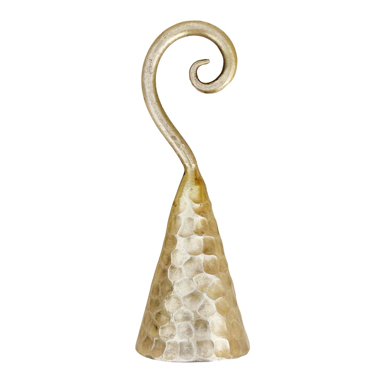Living Ideas Spiral Candle Snuffer - Hand Forged Medieval Bell Extinguisher with Antique Brass Finish - Hammered Metal Gift for Candle Lovers - Perfect for Home Decor, Wedding Centerpieces & Relaxation