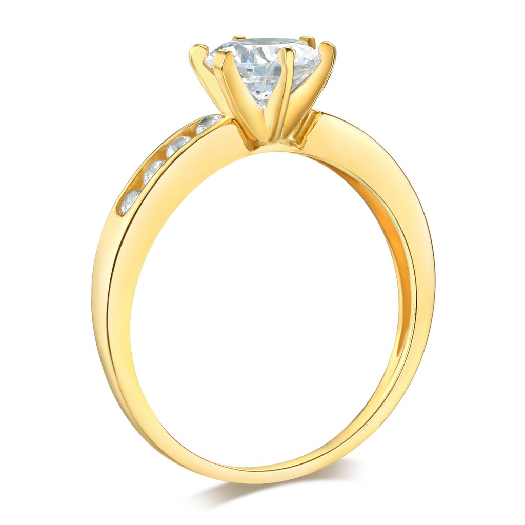 14K Solid Yellow Gold Wedding Engagement Ring and Wedding Band Set - Size 7 | Classic Bridal Jewelry for Proposals, Anniversaries & Special Occasions