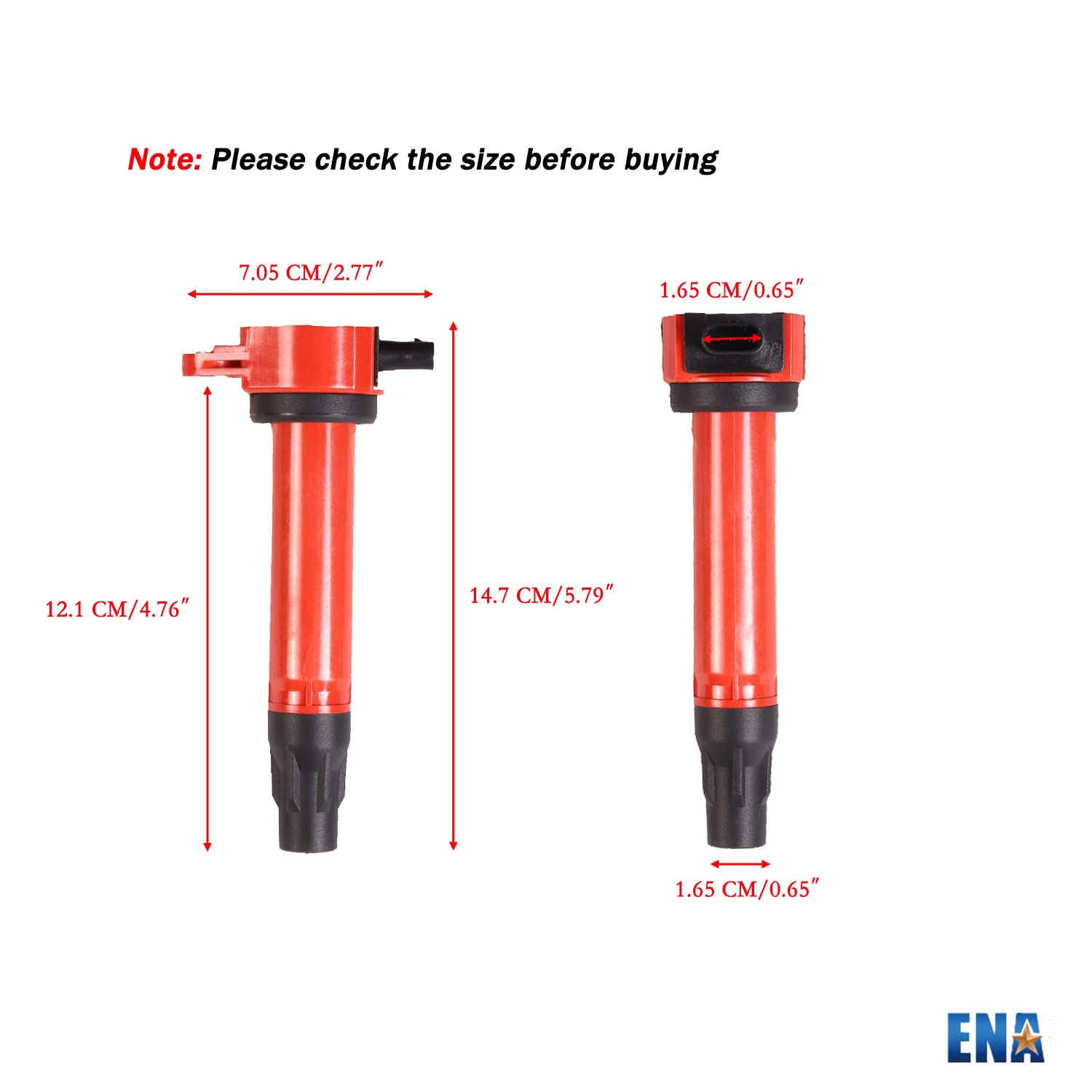 ENA Set of 4 Red Ignition Coil Packs - Compatible with Dodge Jeep Patriot/Compass/Journey/Caliber & Chrysler 200 (2007-2016) 1.8L 2.0L 2.4L L4 Engine - Replaces UF557 4606824AB - Perfect for Engine Performance & Tune-Up