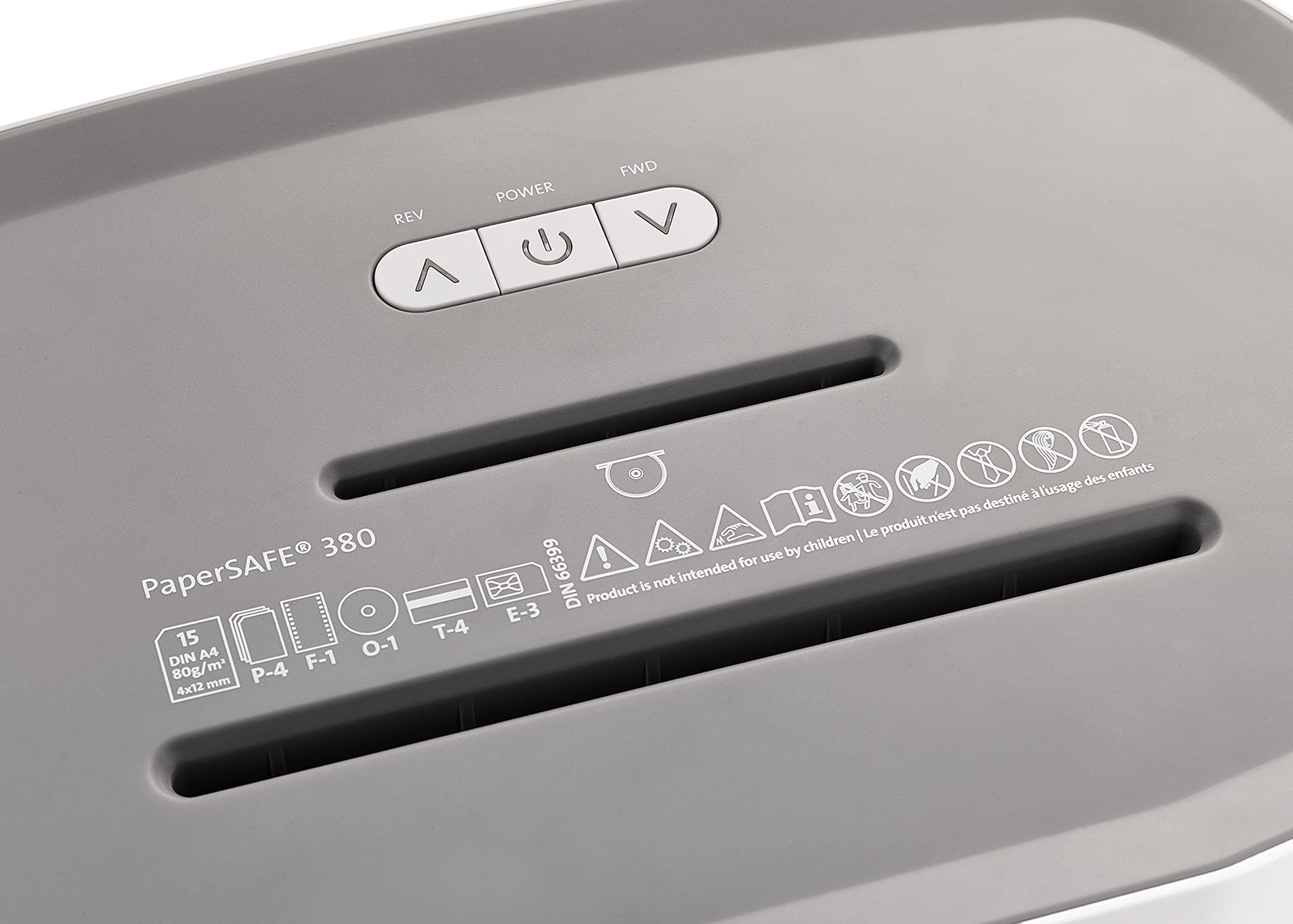 Dahle PaperSAFE PS 380 Oil-Free Paper Shredder with Jam Protection - P-4 Security Level - 15 Sheet Capacity - Shreds CDs, Staples, Paper Clips & Credit Cards - Ideal for Home Office & Small Business Document Security