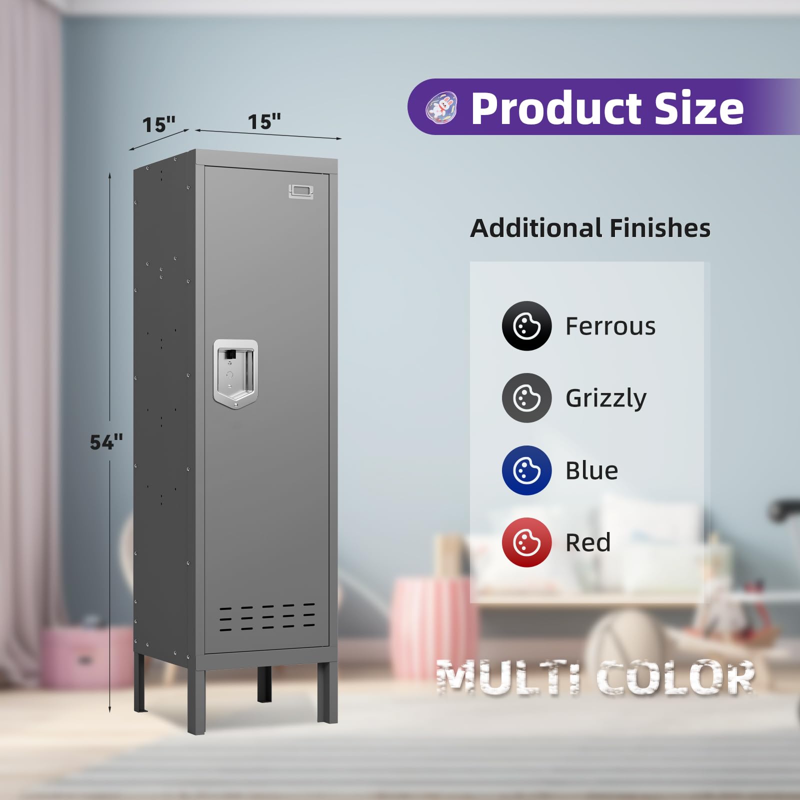 Heavy Duty Metal Storage Locker Cabinet - 54