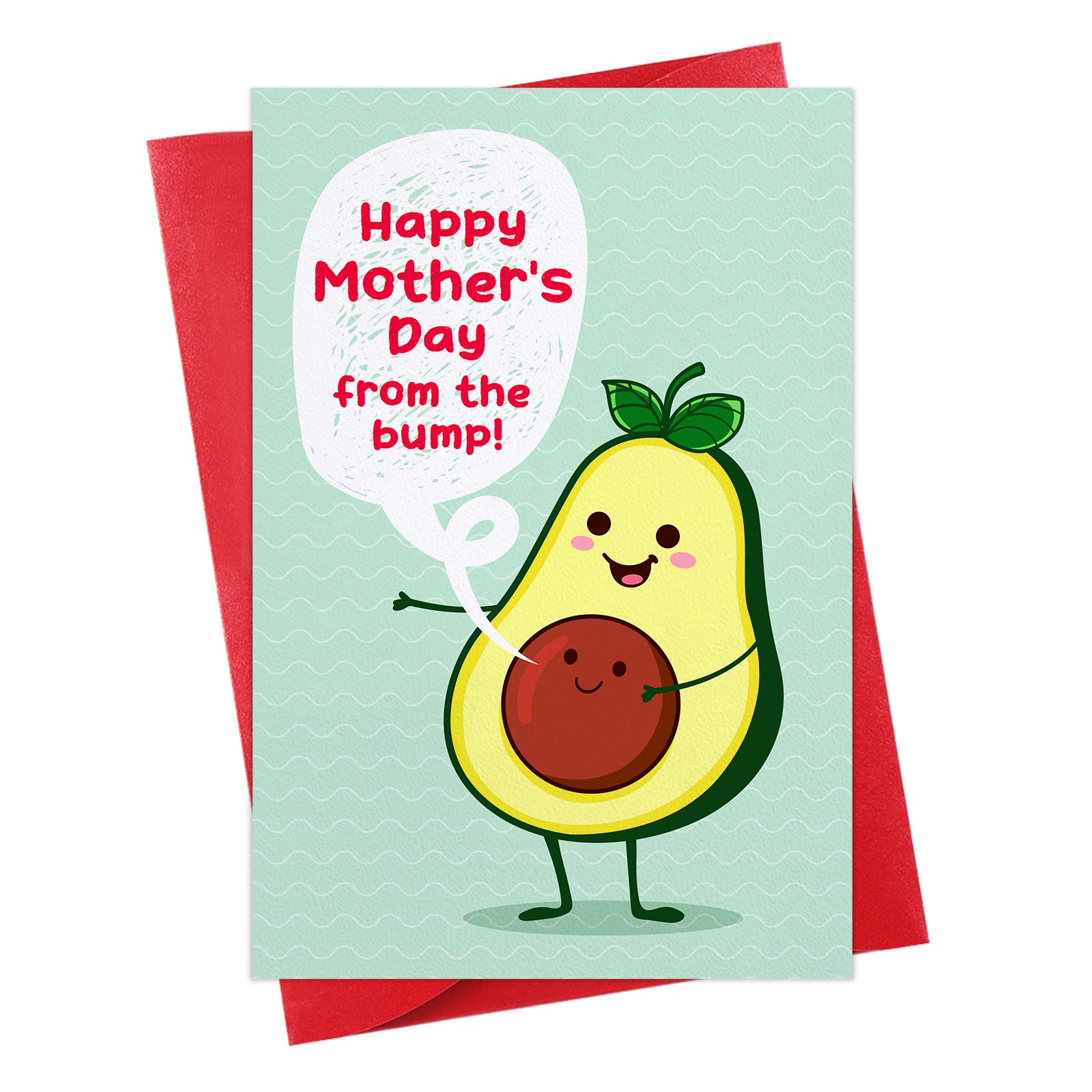 Funny First Mother's Day Card for Mom - Happy 1st Mothers Day Pregnancy Gift from the Bump with Envelope - Perfect for New Moms, Expecting Mothers & Mother-to-Be - Great for Baby Showers, Gender Reveals & Pregnancy Announcements