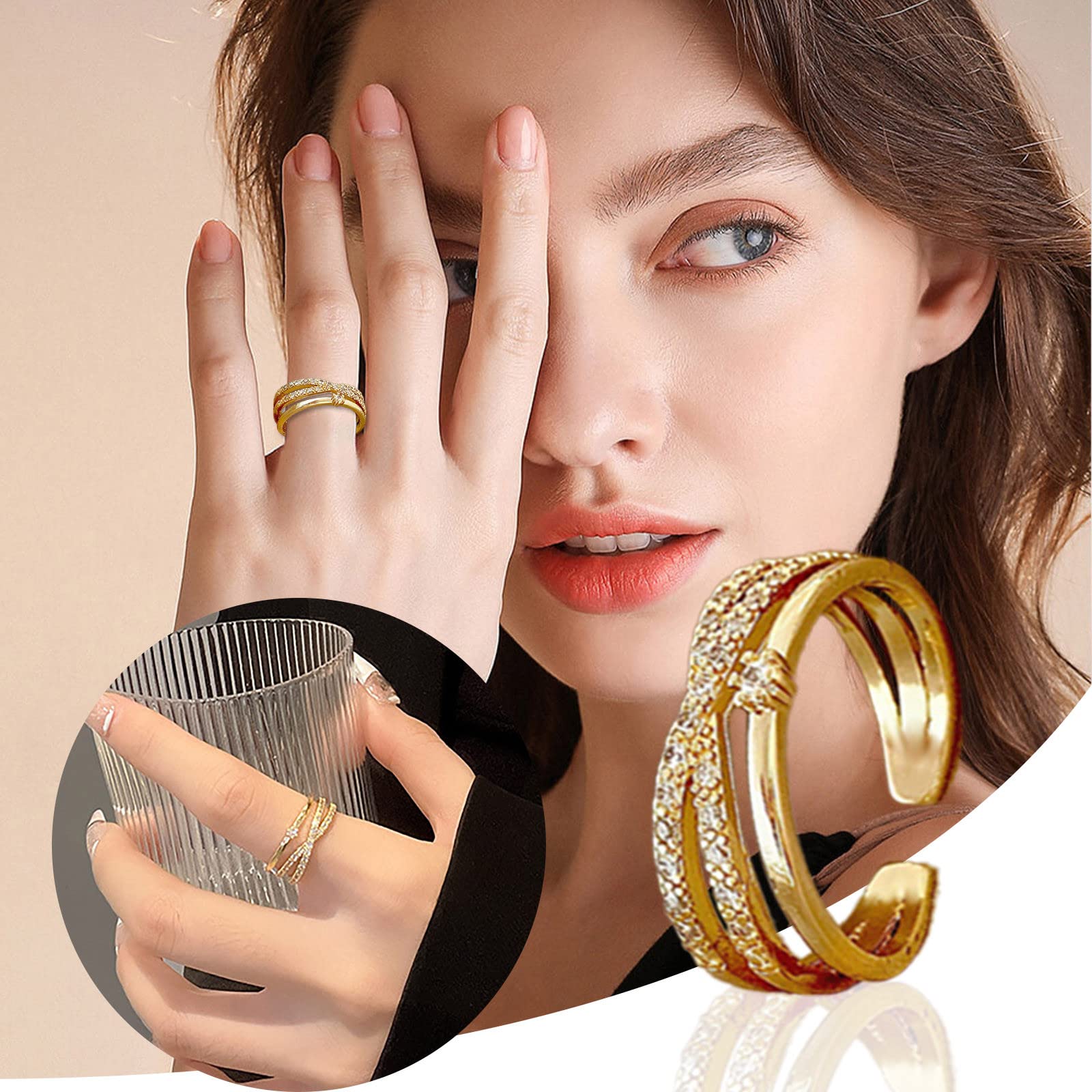 Saturn Roman Numeral Ring - Gold Stackable Band for Women, Anniversary Proposal Bridal Jewelry, Birthday & Engagement Gift - Perfect for Weddings, Date Nights & Special Occasions