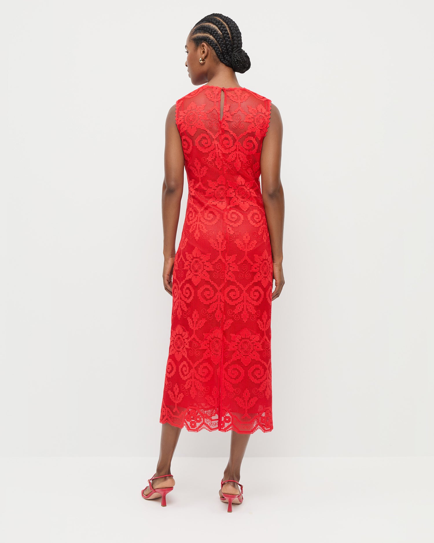 Elegant Camille Lace Dress for Women - Floral Embroidery Formal Gown for Weddings, Parties & Special Occasions
