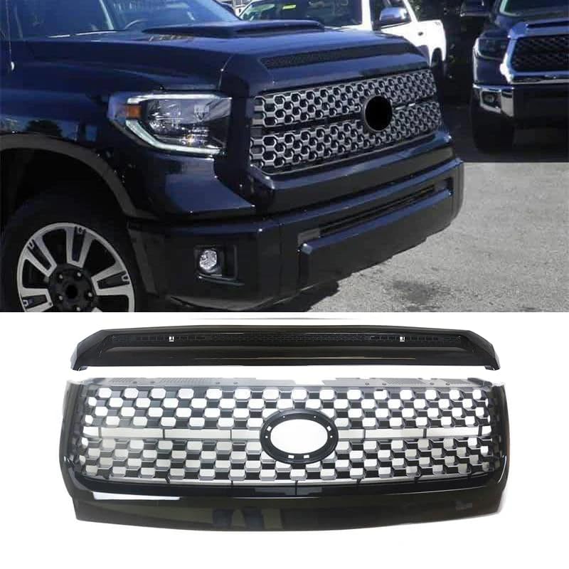 YOUNGERCAR Gloss Black Front Grille Replacement for Toyota Tundra 2014-2021 | Hood Grill Assembly Set | Upgrade Your Truck's Style & Protection