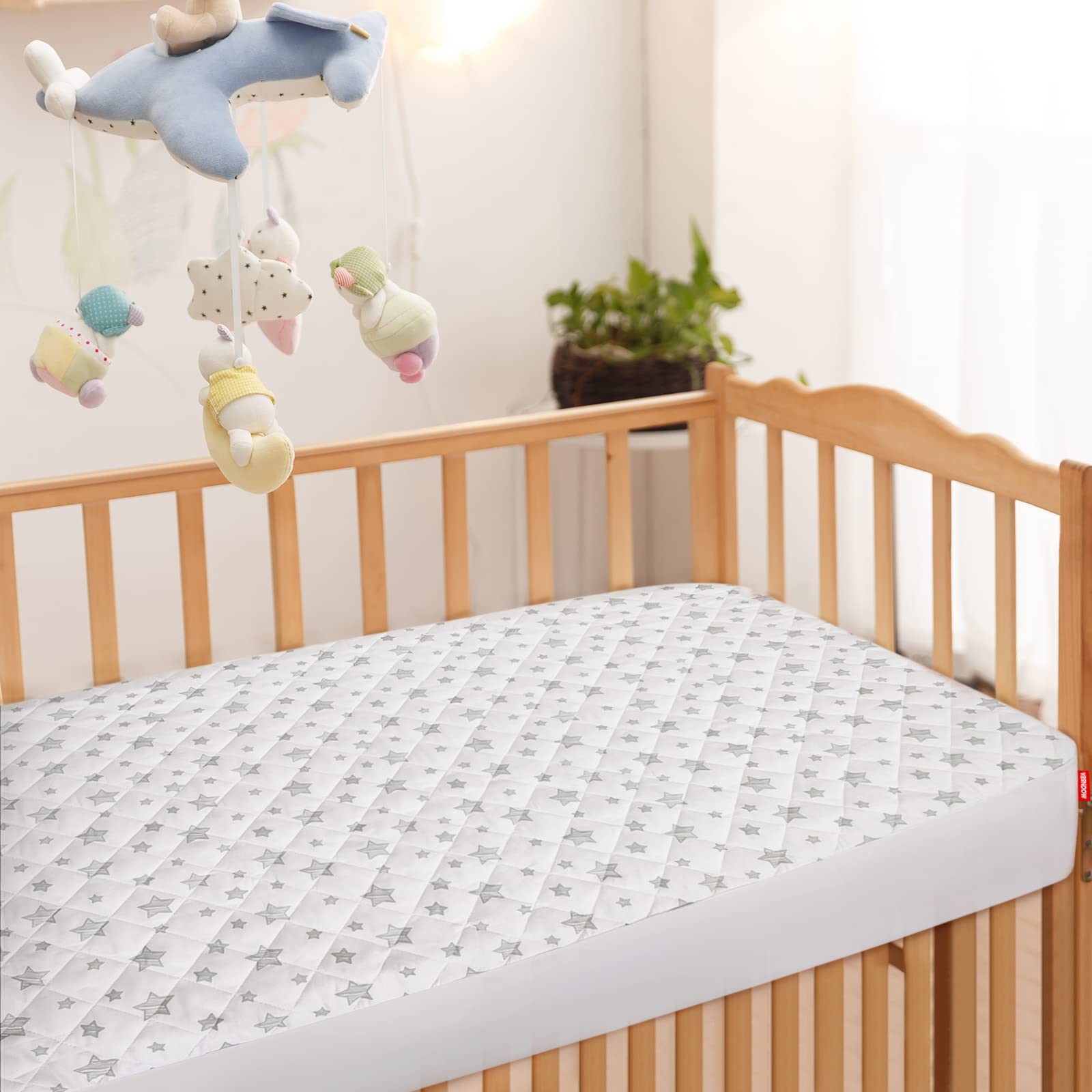 Waterproof Crib Mattress Protector - Quilted Toddler Bed Cover 52