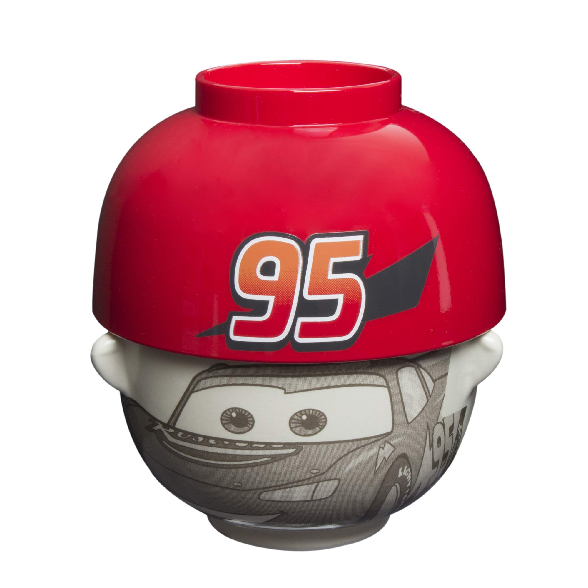 Disney Pixar Cars Lightning McQueen Soup & Rice Bowl Set for Kids - Mini SAN2186 - Perfect for Kids' Meals, Snacks, and Party Tableware
