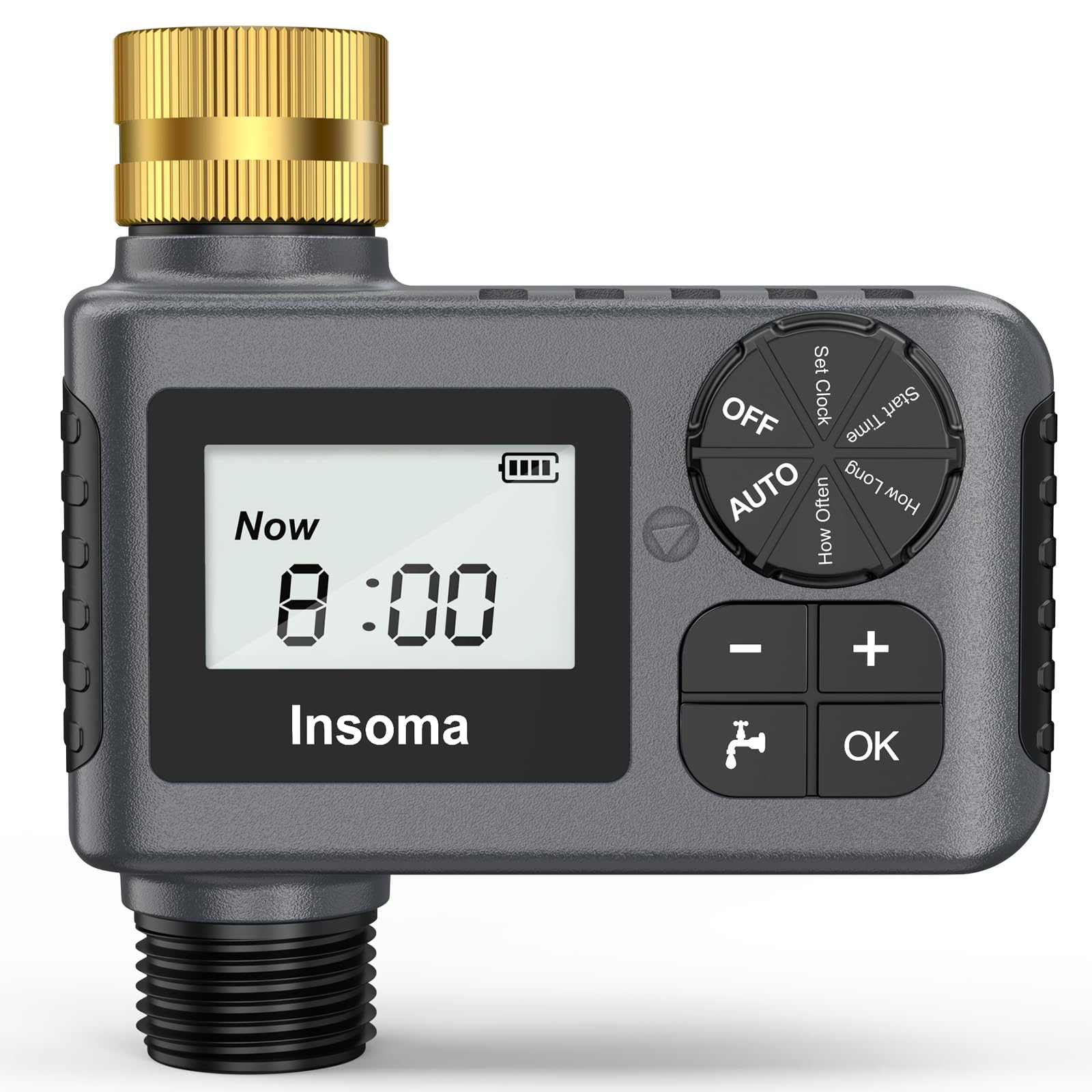 Upgraded Programmable Sprinkler Timer with Brass Swivel - Outdoor Garden Hose Water Timer with Rain Delay, Manual & Auto Modes - Perfect for Drip Irrigation, Lawn Watering & Smart Garden Systems - 1 Outlet