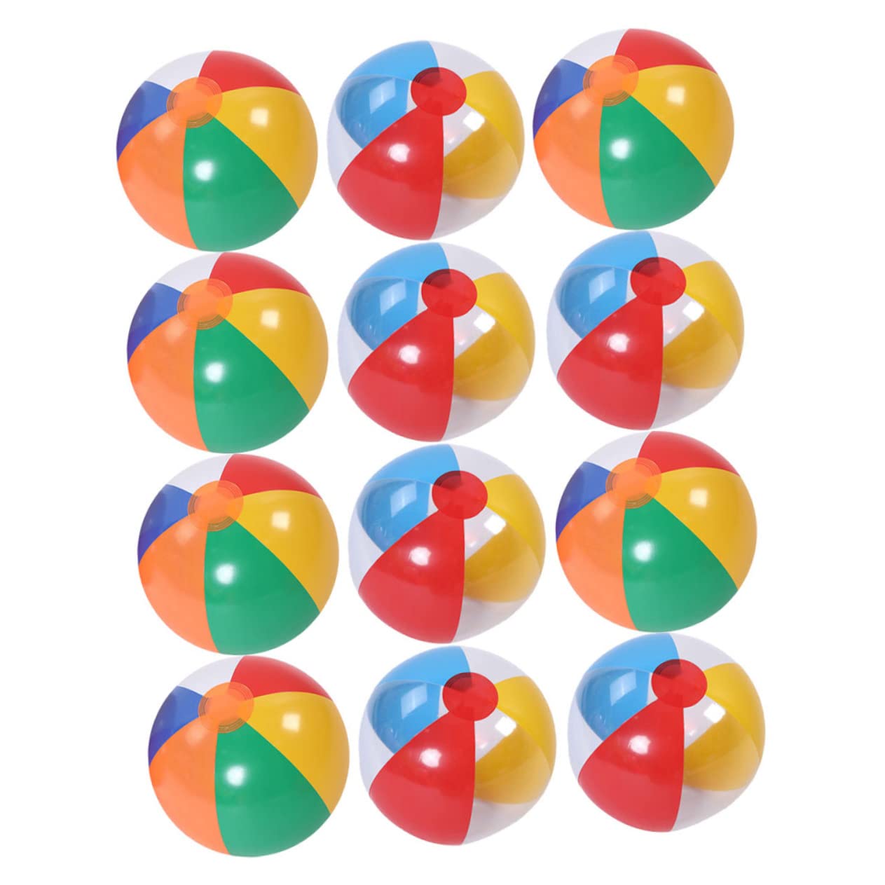 BRIGHTFUFU 12-Pack Inflatable Pool Balls for Kids - Colorful PVC Blow Up Beach Balls, Summer Water Toys for Outdoor Swimming, Pool Parties & Backyard Fun - Perfect for Beach Games, Birthday Confetti & Water Play