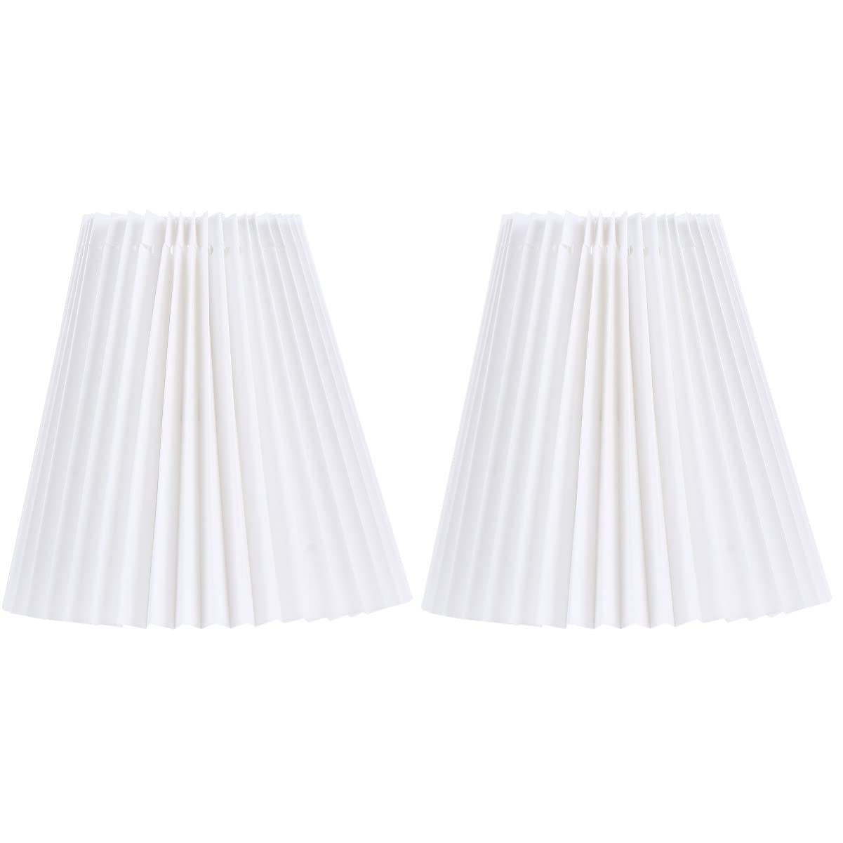 Uonlytech 2-Pack Pleated Fabric Lamp Shades - Soft White Cloth Light Covers for Table & Floor Lamps - Perfect for Living Room, Bedroom & Office Decor