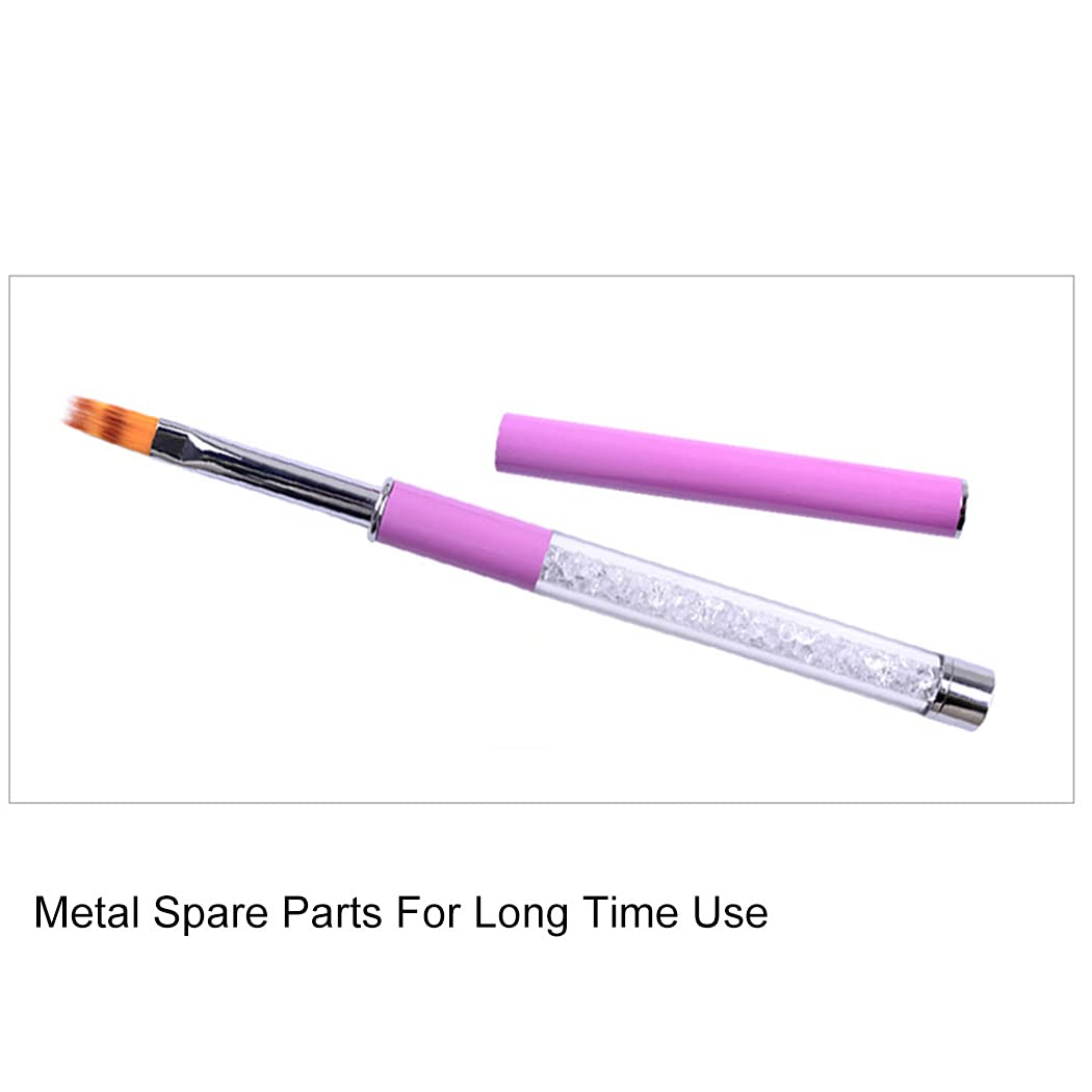 WOKOTO 3-Piece Luxury Ombre Nail Brush Set with Rhinestone Handle - Professional Gel & Acrylic Nail Art Brushes for Gradient, Ombre, and Nail Application - Perfect for Salon, Home Manicure, and DIY Nail Designs