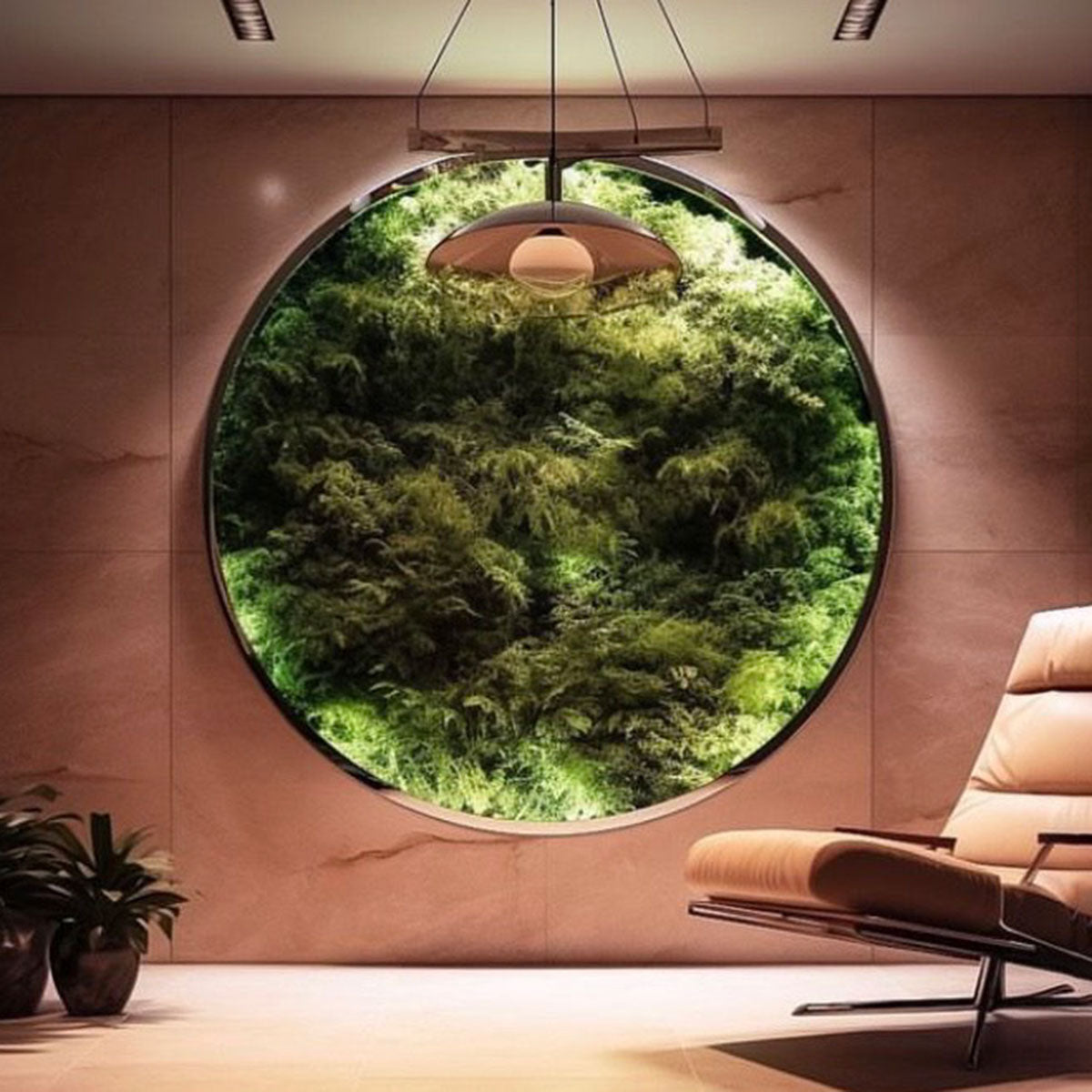 Stabilized Moss Wheel Sculpture - Handmade Circular Moss Art for Home & Office Decor - Perfect for Zen Gardens, Wall Art, and Eco-Friendly Gifts