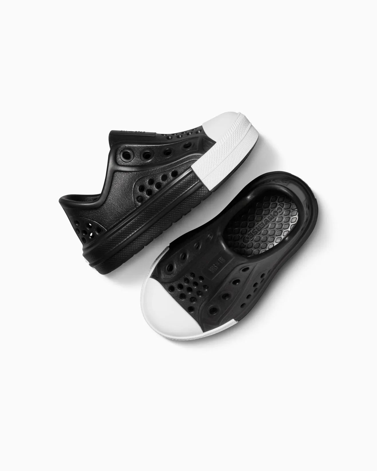 Converse Kids All Star Play Lite CX Easy On Black/White Clogs - Comfortable Slip-On Sneakers for Boys & Girls - Perfect for School, Play & Everyday Wear