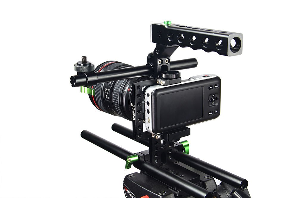 Lanparte BMPCC-01 Blackmagic Pocket Cinema Camera Cage for Blackmagic Pocket 4K/6K - Aluminum Alloy Rig with 15mm Rod Clamps & Cold Shoe Mount - Professional DSLR Stabilizer for Filmmaking, Vlogging and Video Production