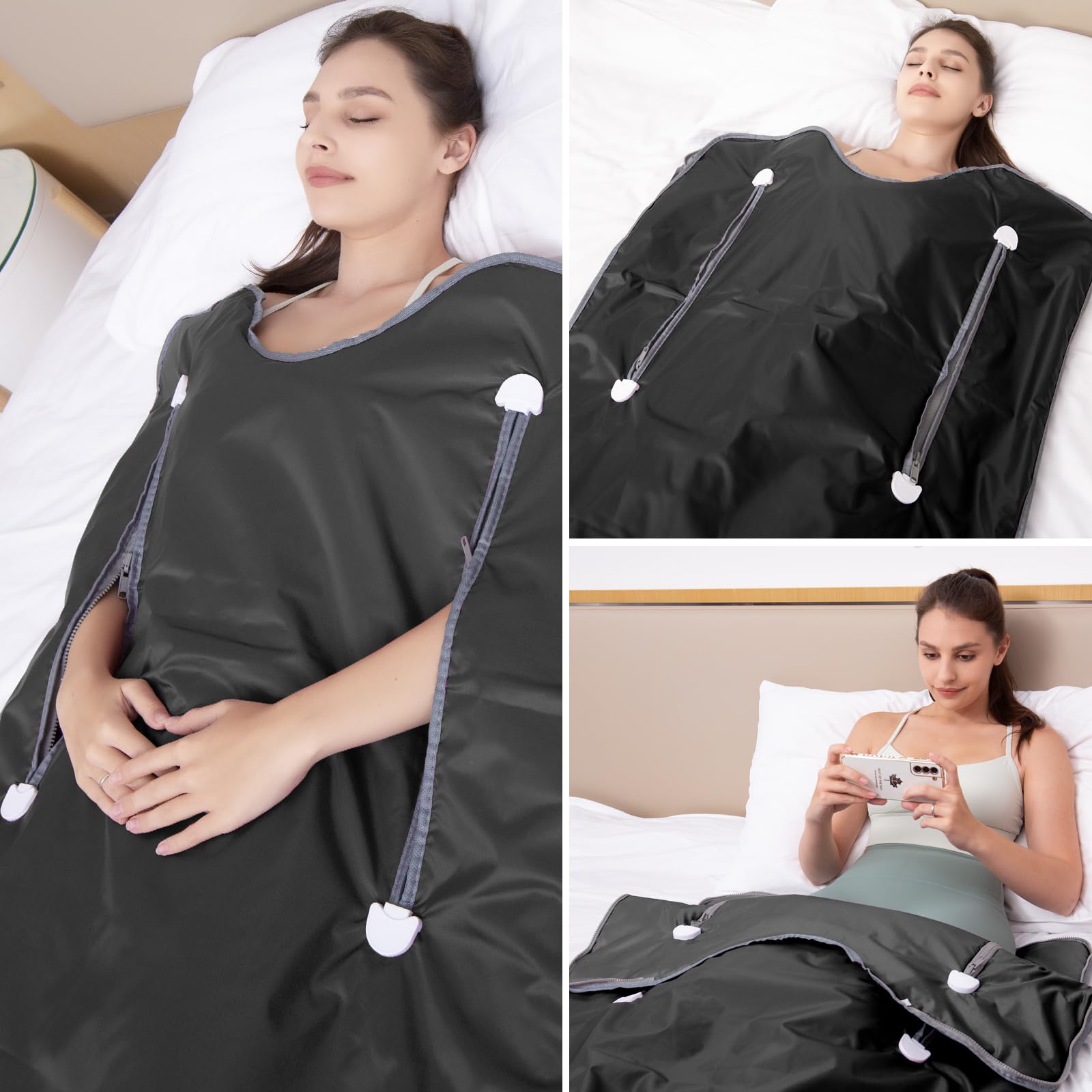 Portable Far Infrared Sauna Blanket for Home Detox Therapy - Remote Control with Adjustable Temperature (95-176°F) | Black | Perfect for Relaxation, Pain Relief & Weight Loss at Home