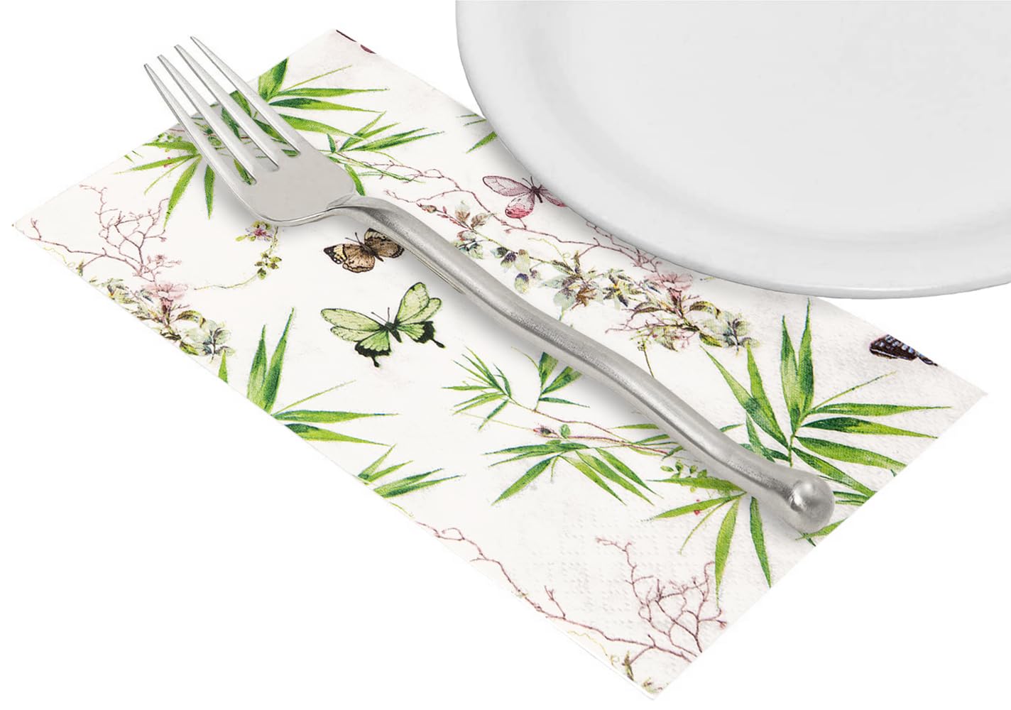 Eco-Friendly Decorative Paper Hand Towels - 64 Pack Disposable Bathroom Guest Towels, Dinner Napkins for Wedding, Bridal Shower & Garden Party Decor - Butterfly Design for Elegant Table Settings