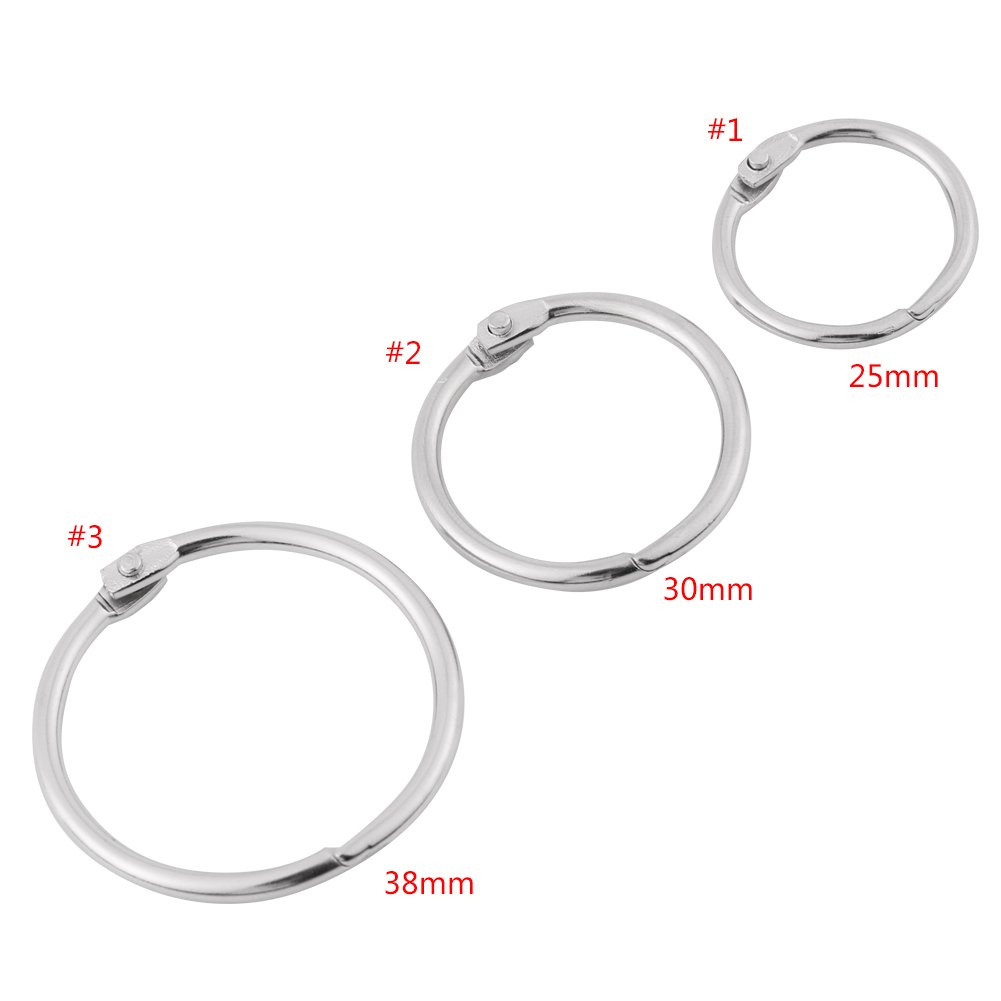 Zerodis 20PCS Metal Book Rings for Documents, Keys & Flashcards - School/Office/Home Use