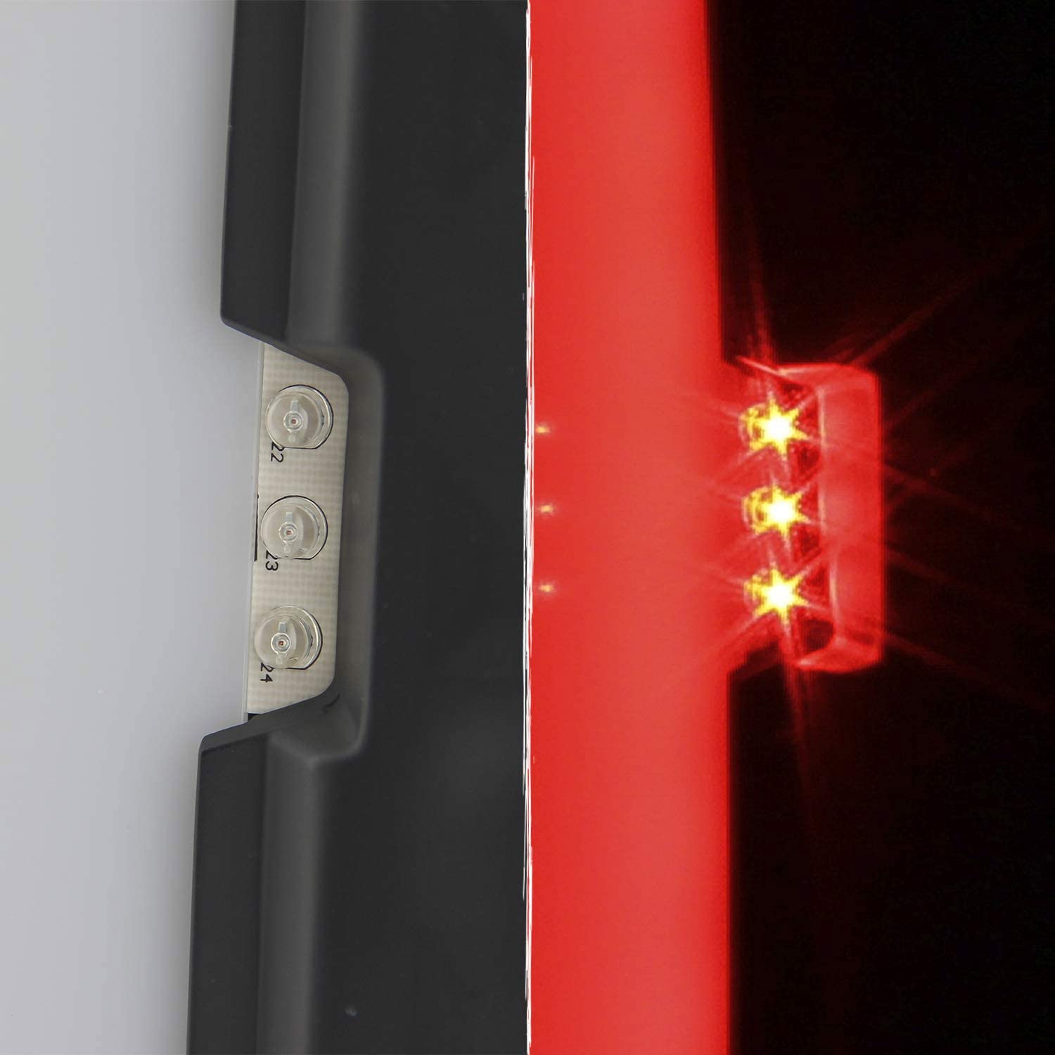 AKKON LED Black Tail Brake Lights Pair for 2014-2018 GMC Sierra 1500 & 2015-2019 2500HD/3500HD - C-Tube Design, Driver and Passenger Side - Upgrade Your Truck's Style and Safety for Night Driving & Off-Road Adventures
