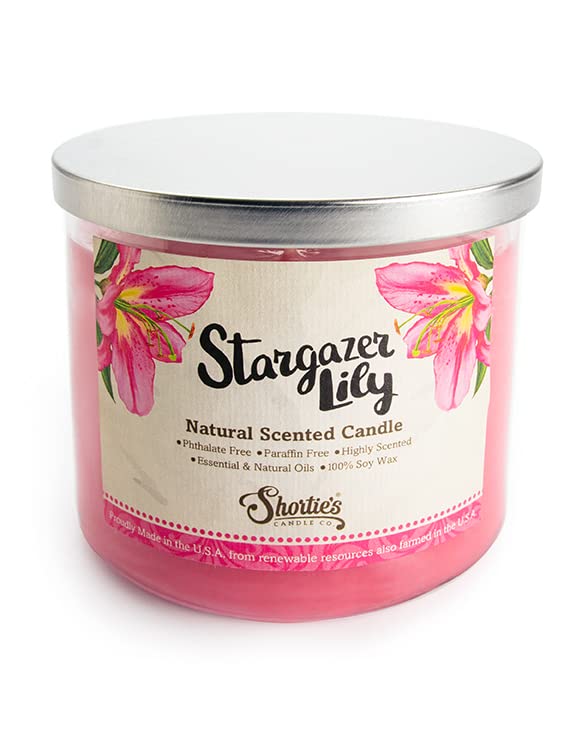 Stargazer Lily Highly Scented 3-Wick Soy Candle | 100% Natural, Phthalate & Paraben Free | Clean Burning Essential Oil Fragrance | 14.5 Oz Home Decor, Relaxation & Romantic Ambiance