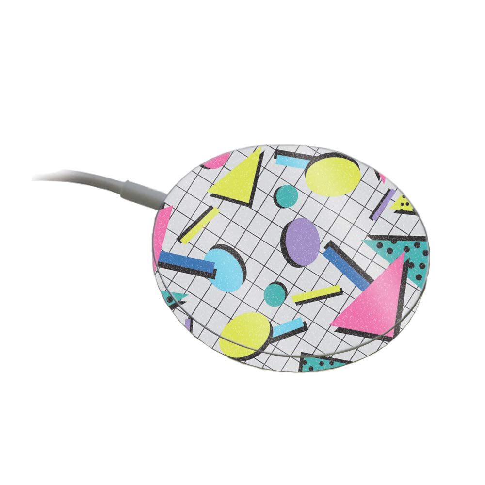 MightySkins Glossy Glitter Skin for Apple MagSafe Charger - 80s Retro Style | Protective & Durable High-Gloss Finish | Easy to Apply & Remove | Made in USA | Perfect for Personalizing Tech Accessories at Home, Office or Travel