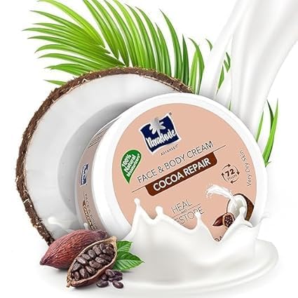 Advanced Cocoa Repair & Body Cream - 100% Natural Moisturizer for Face & Body (280ml) - Deep Hydration for Dry Skin, Eczema & Stretch Marks - Perfect for Daily Skincare & Nighttime Repair
