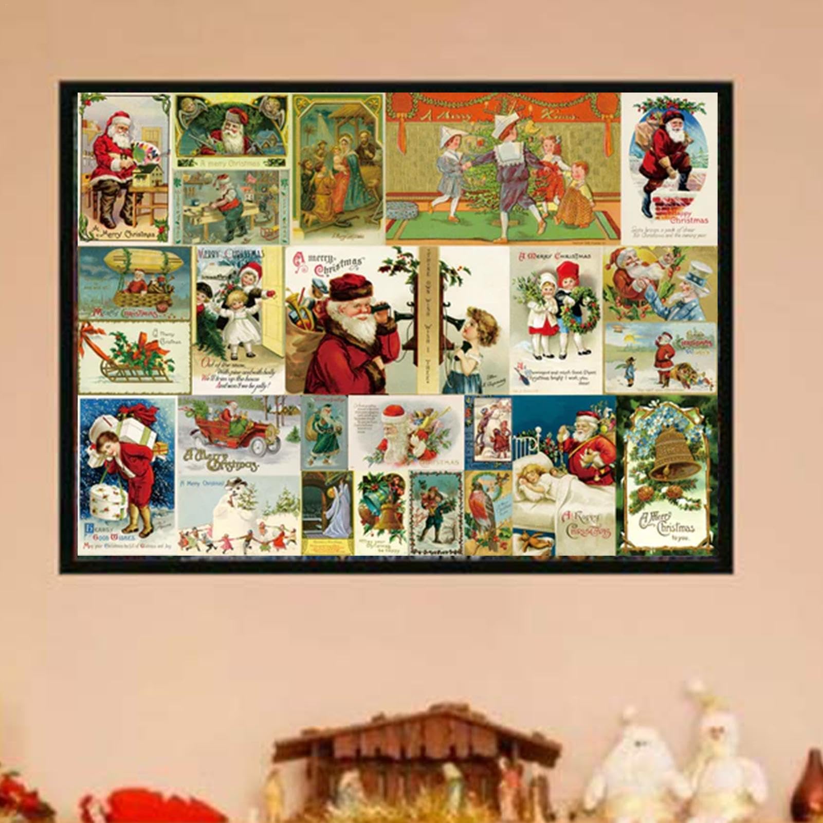 Christmas Advent Calendar Countdown Puzzle - 1000 Piece Holiday Postcard Jigsaw Puzzle for Family Game Night | Perfect for Christmas Decor & Festive Family Activities