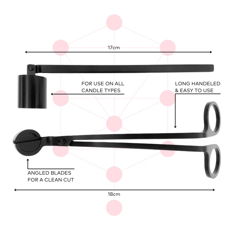 Kabbalah Centre Candle Wick Trimmer & Snuffer Set - Premium Brass Candle Accessories for Men & Women (Black) - Perfect for Shabbat, Meditation & Home Decor
