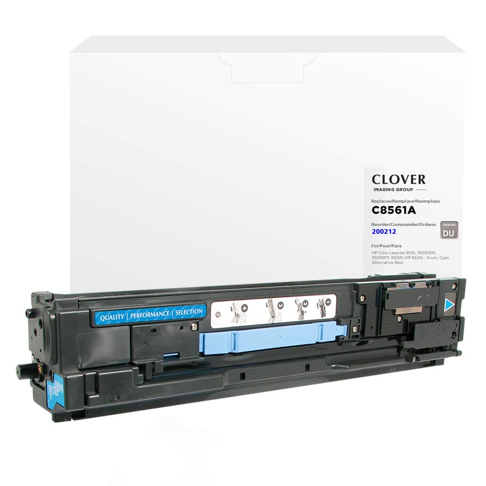Clover Remanufactured Cyan Drum Unit Replacement for HP C8561A (HP 822A) | High-Quality Compatible Toner Cartridge | Perfect for HP LaserJet Printers | Office & Home Printing Solutions