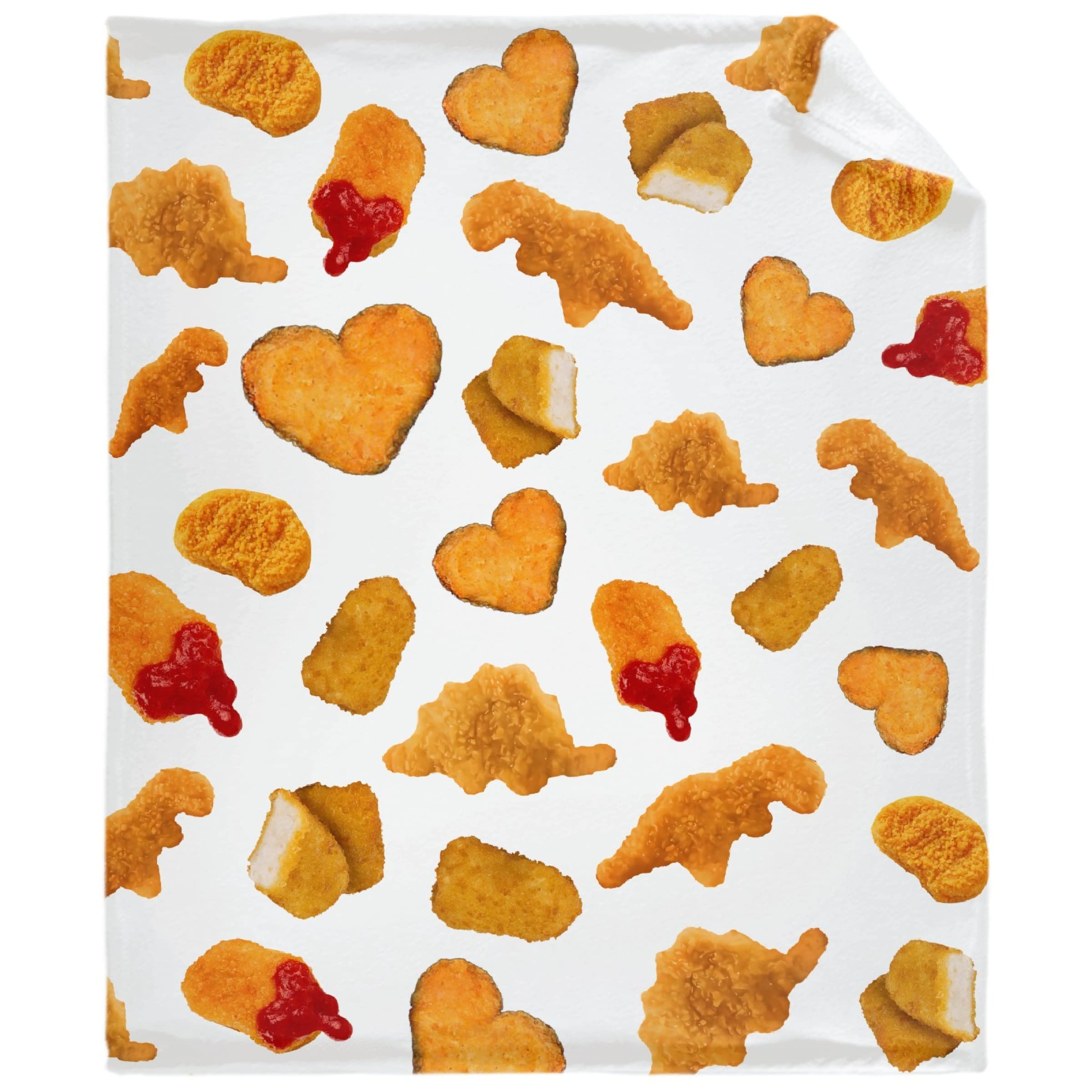 Lynnezilla Chicken Nuggets Throw Blanket - Ultra Soft Flannel Fleece Blanket for Gifts, Bed & Couch | 90x120 Inch Oversized Family Blanket for All Seasons | Perfect for Movie Nights, Camping & Home Decor