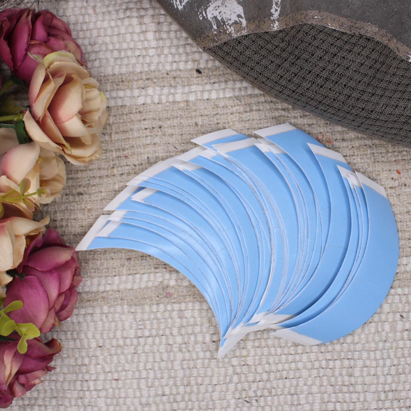 KAVIN Front Lace Tape - Double Sided Blue Liner Toupee Tape for Hair Wigs & Hair Pieces (36 Strips) - Secure & Comfortable Hold for Daily Wear & Cosplay