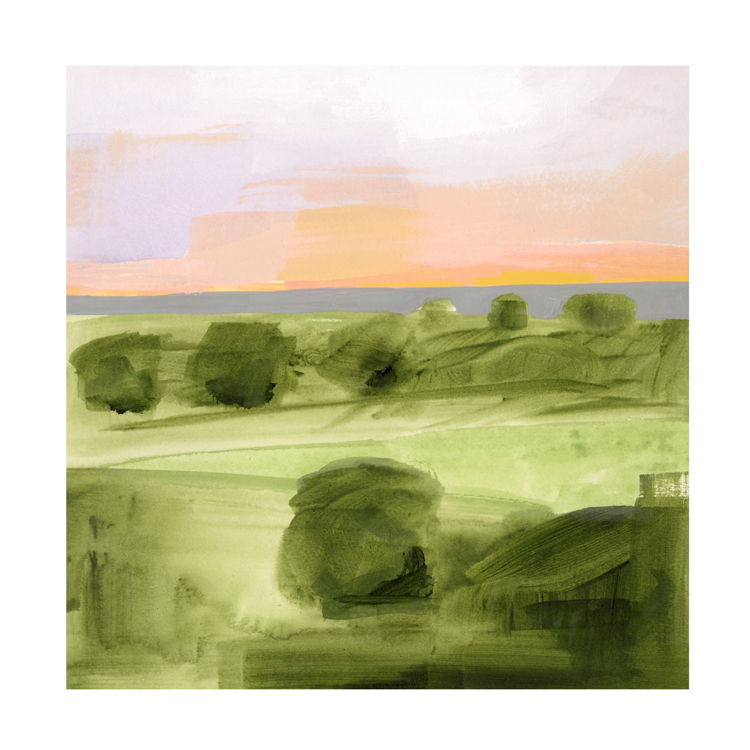 Victoria Borges 'Jotted Landscape I' Canvas Wall Art Print - Modern Abstract Painting for Living Room, Bedroom & Office Decor | Trademark Fine Art Collection