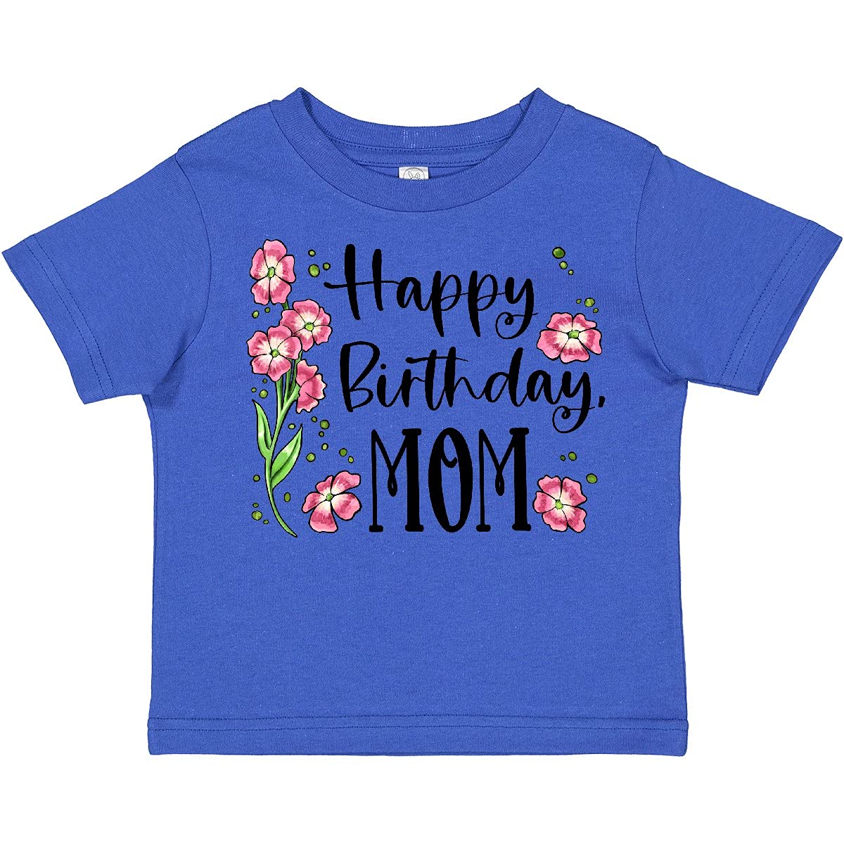 Inktastic Happy Birthday Mom Pink Floral Toddler T-Shirt - Cute Toddler Outfit for Birthday Parties & Mother's Day Gifts