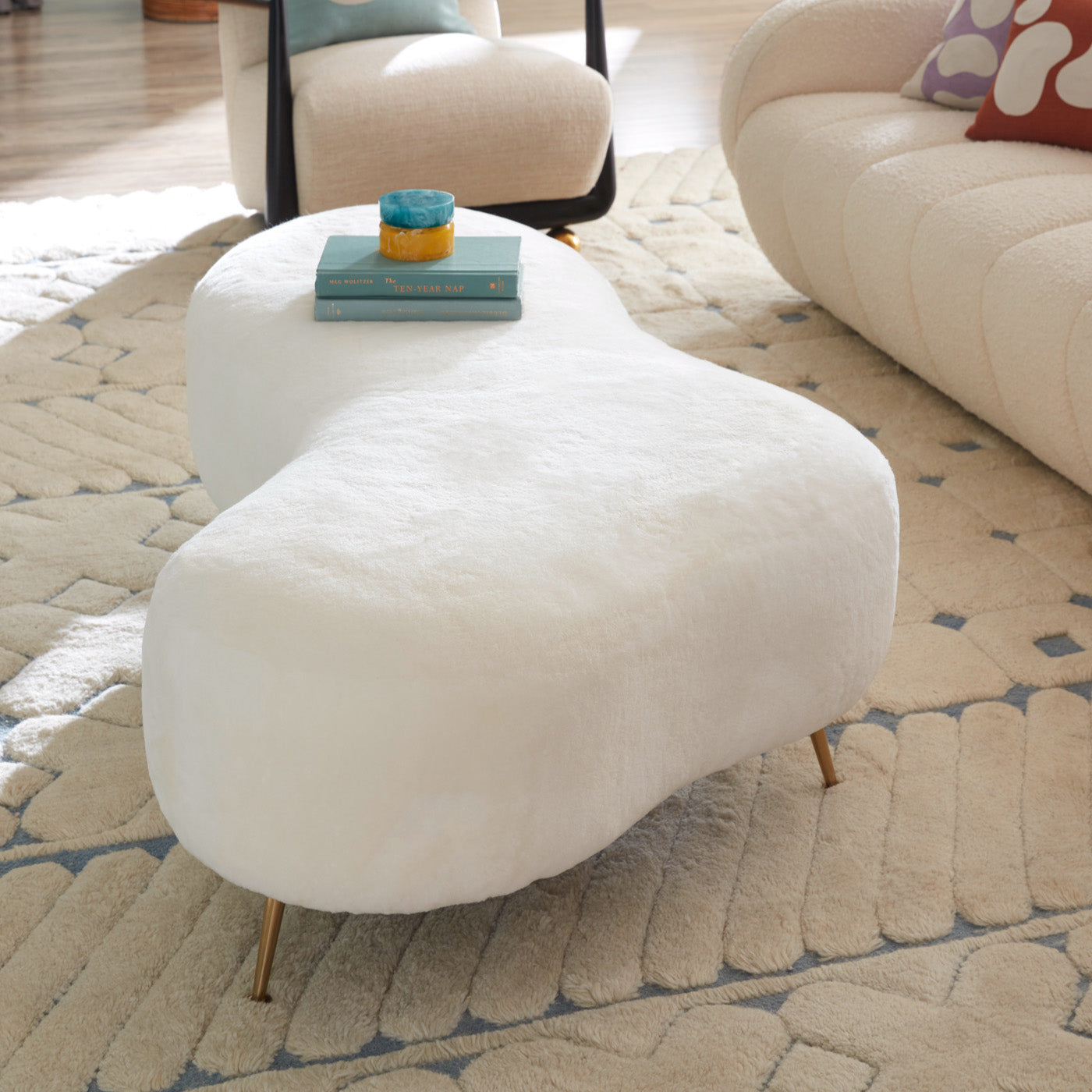 Stylish Amorphic Cocktail Ottoman - Modern Accent Footstool for Living Room, Lounge & Bedroom - Perfect for Relaxing, Extra Seating & Home Decor