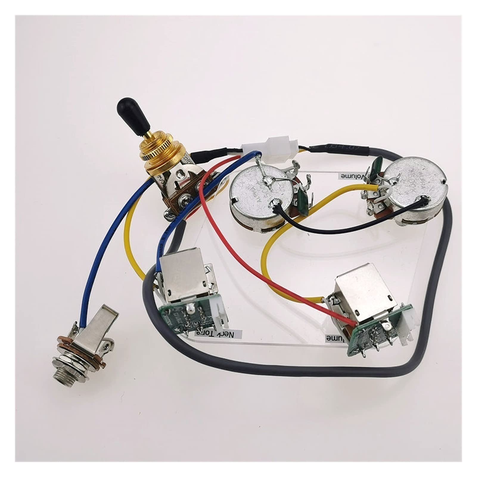 Electric Guitar Pickup Wiring Harness Kit - Push-Pull Switch Potentiometer for LP/SG/Epiphone (Gold Black Hat) - No Welding Required | Perfect for DIY Guitar Upgrades & Repairs