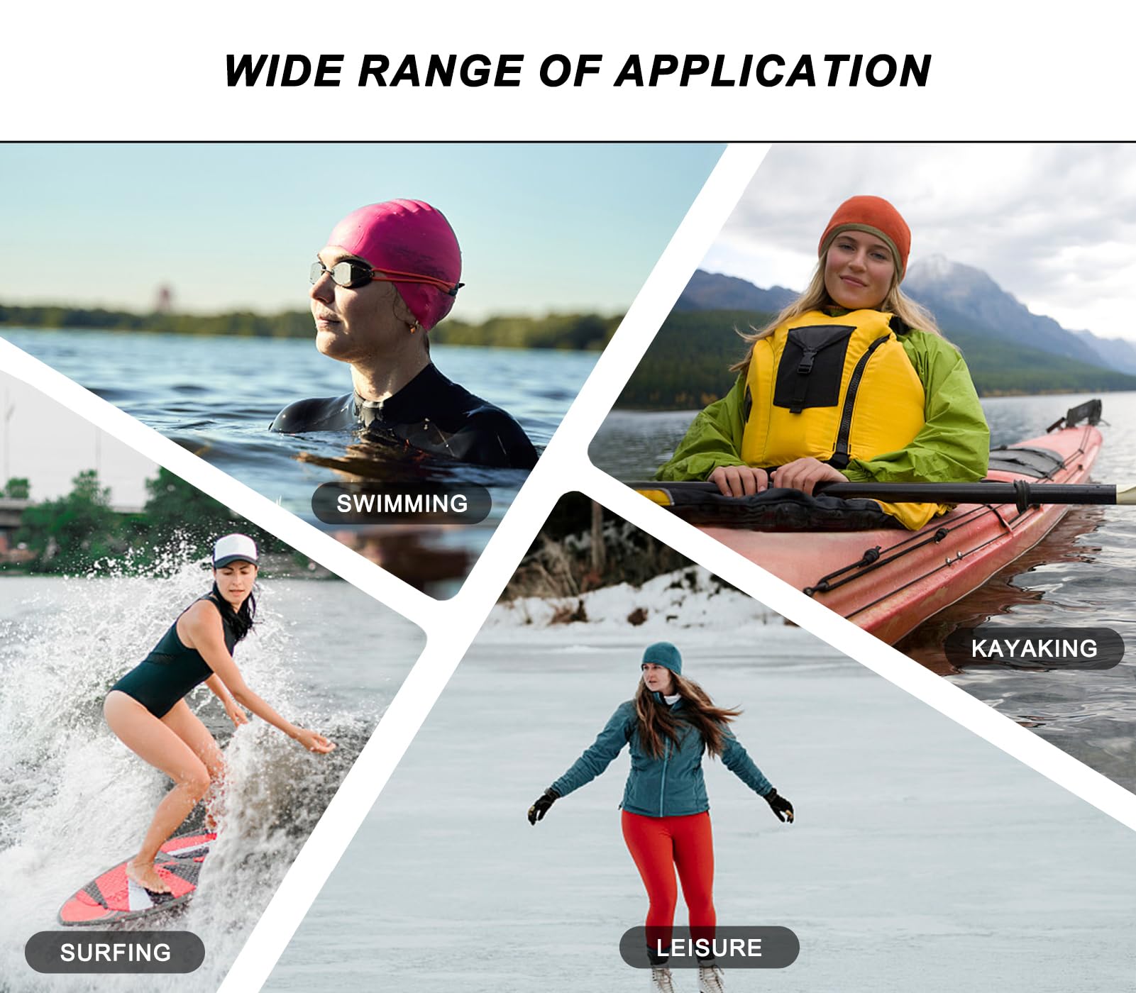 2mm & 3mm Neoprene Wetsuit Diving Hood - Thermal Swim Scuba Cap for Men, Women & Youth - Triathlon Beanie for Cold Water Protection - Keeps Long Hair Clean - Perfect for Scuba Diving, Snorkeling & Water Sports